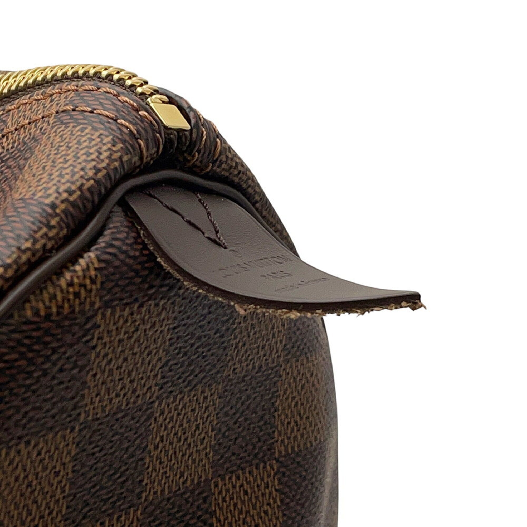 Louis Vuitton Damier Damier Canvas Ebene Red Color Damier Canvas Handbag (Pre-Owned)