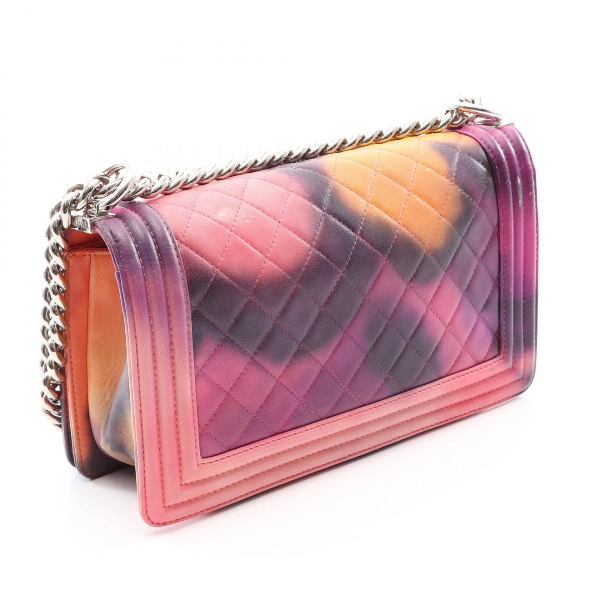 Chanel Multi-Color Pink Leather Handbag Shoulder Bag (Pre-Owned)