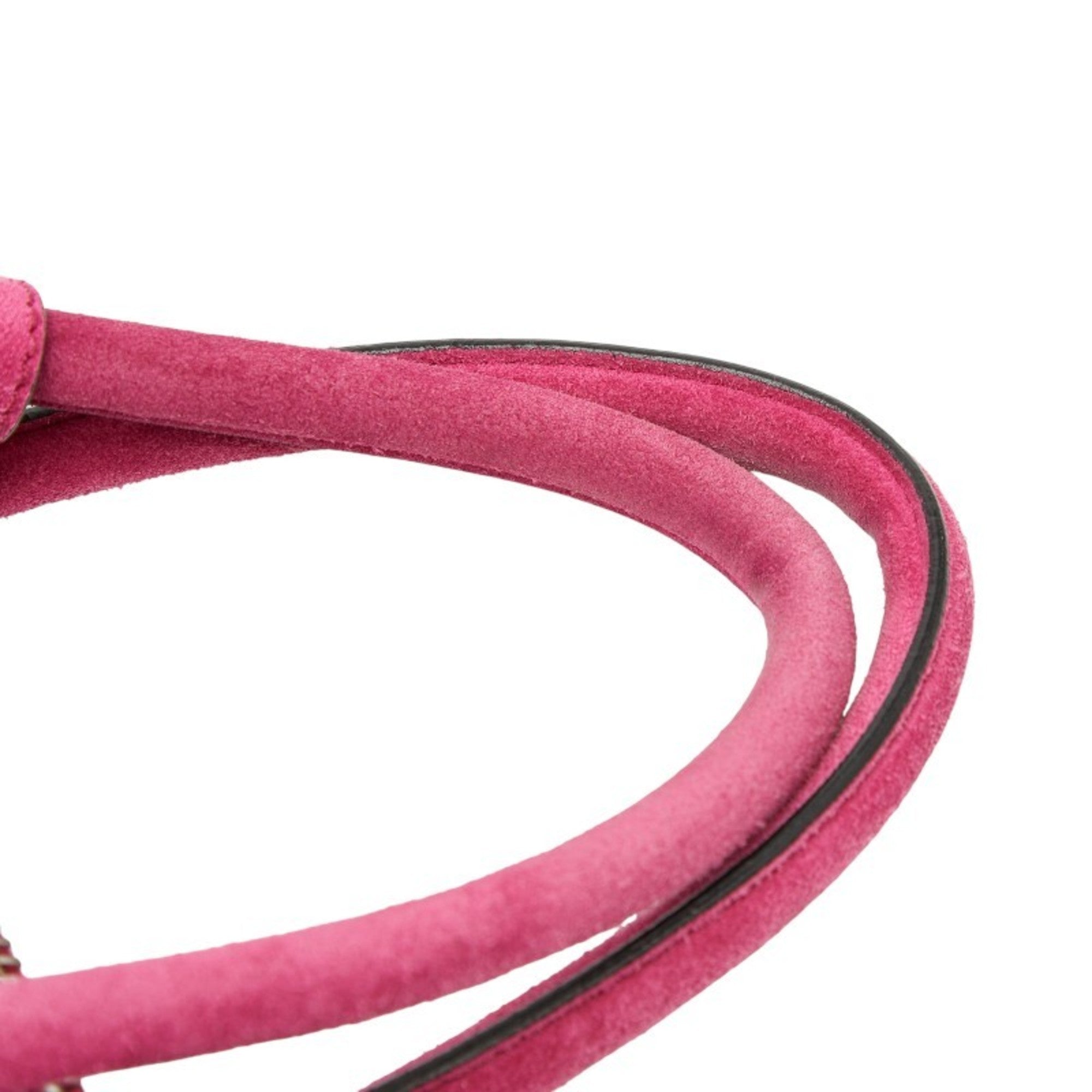 Prada Pink Suede Handbag Shoulder Bag (Pre-Owned)
