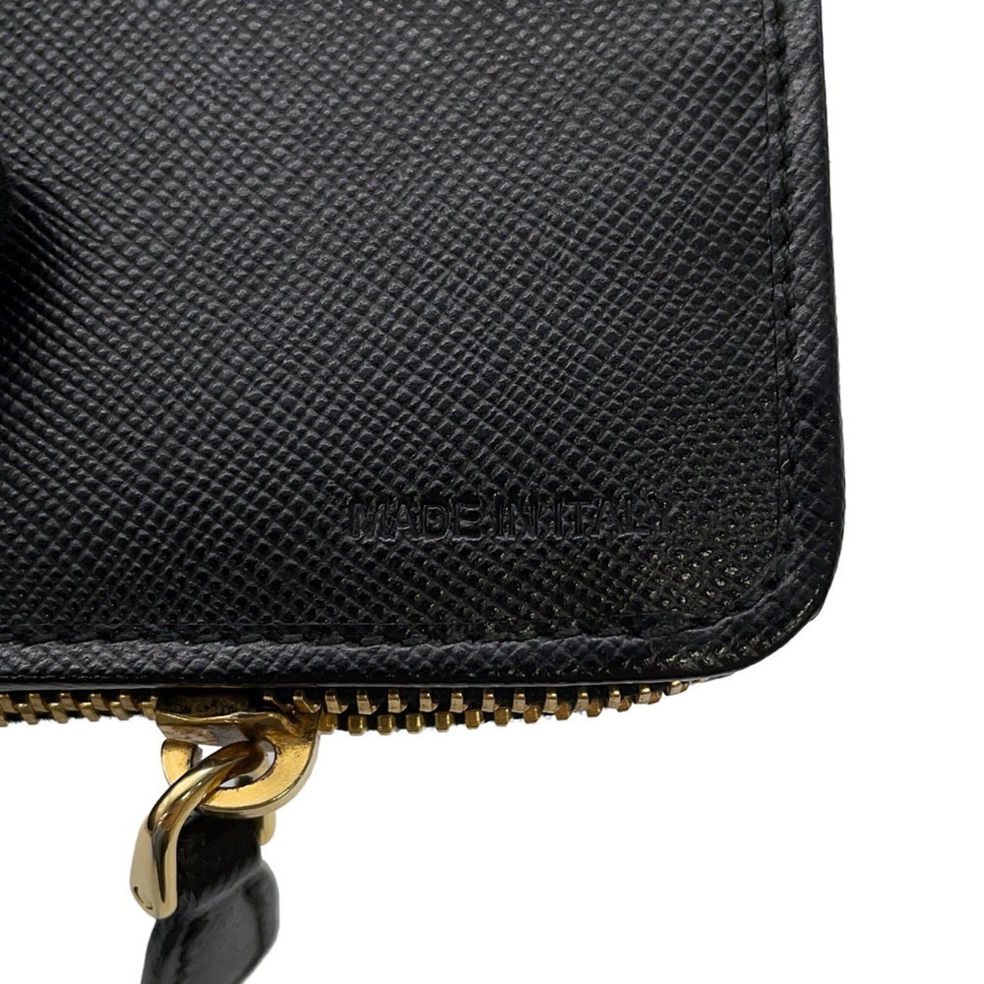 Prada Saffiano Black Leather Wallet (Bi-Fold) (Pre-Owned)