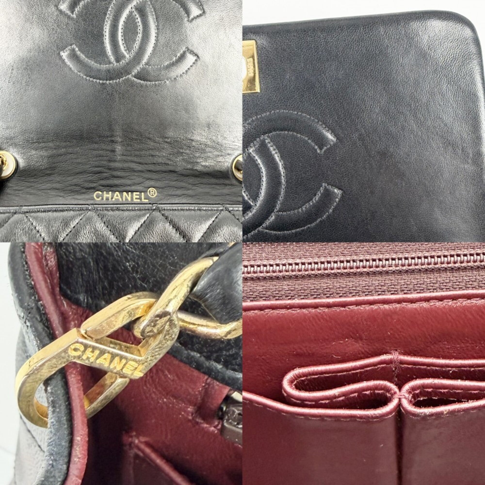 Chanel Black White Leather Shoulder Bag (Pre-Owned)