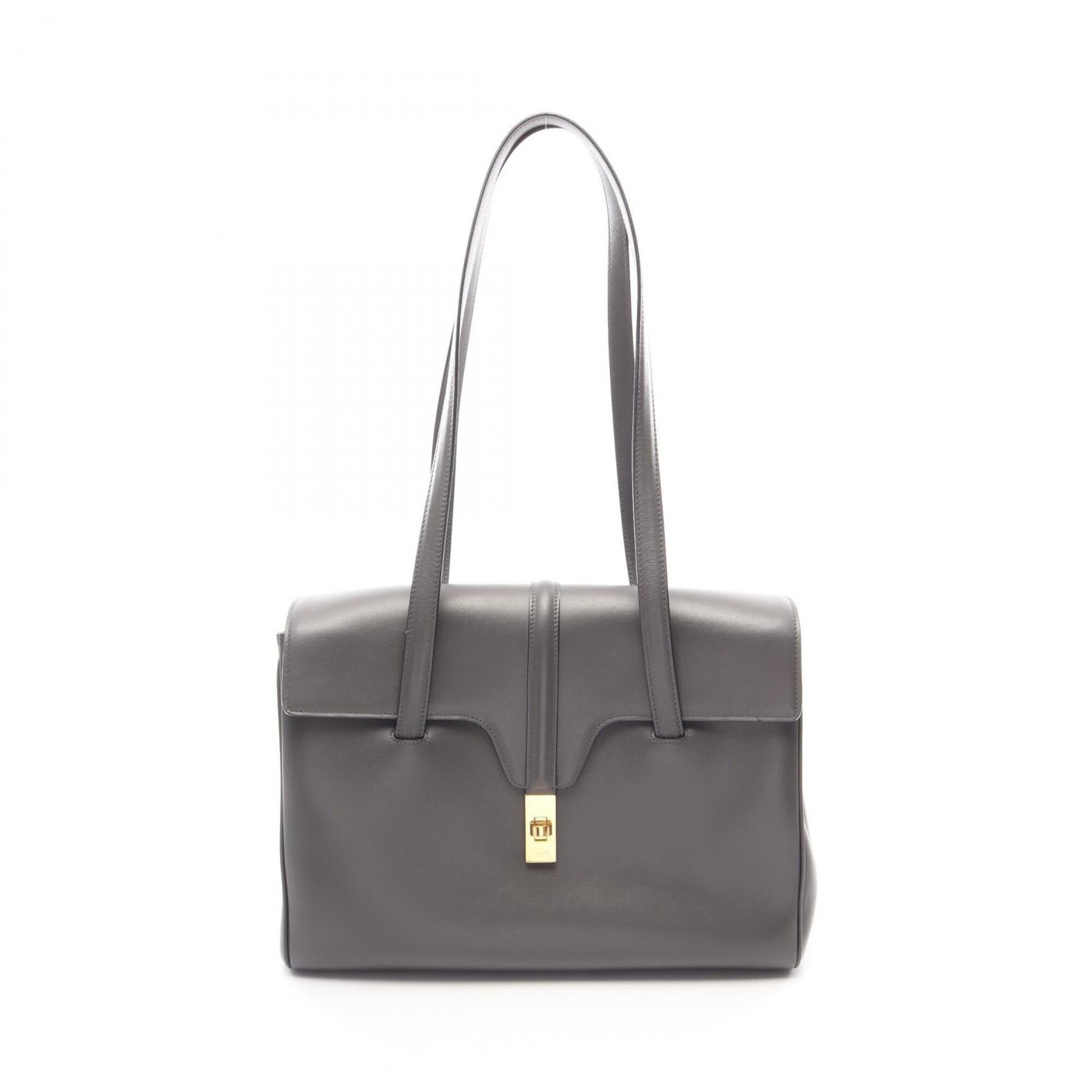 Celine Gray Leather Handbag Shoulder Bag (Pre-Owned)