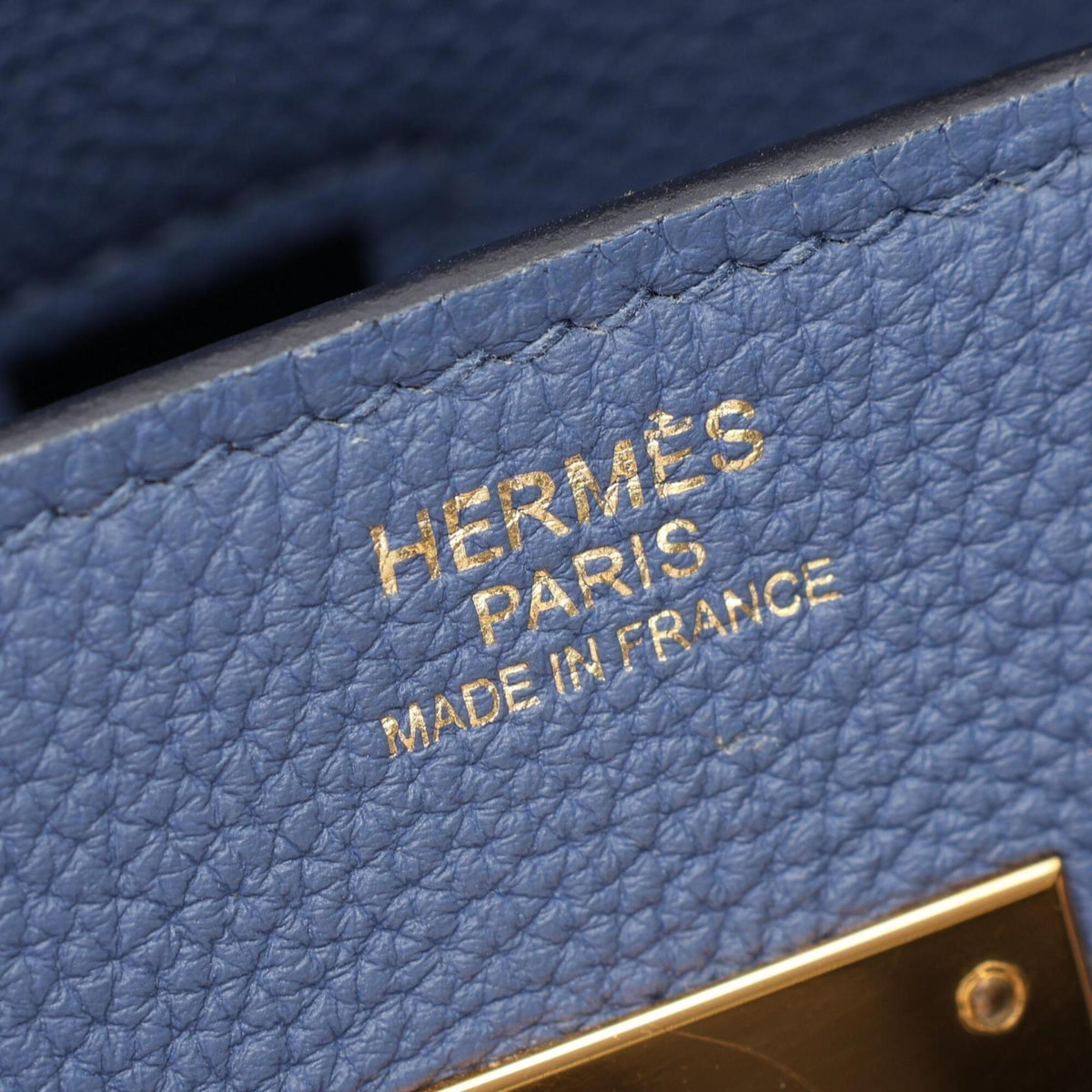 Hermes Blue Togo Leather Handbag (Pre-Owned)