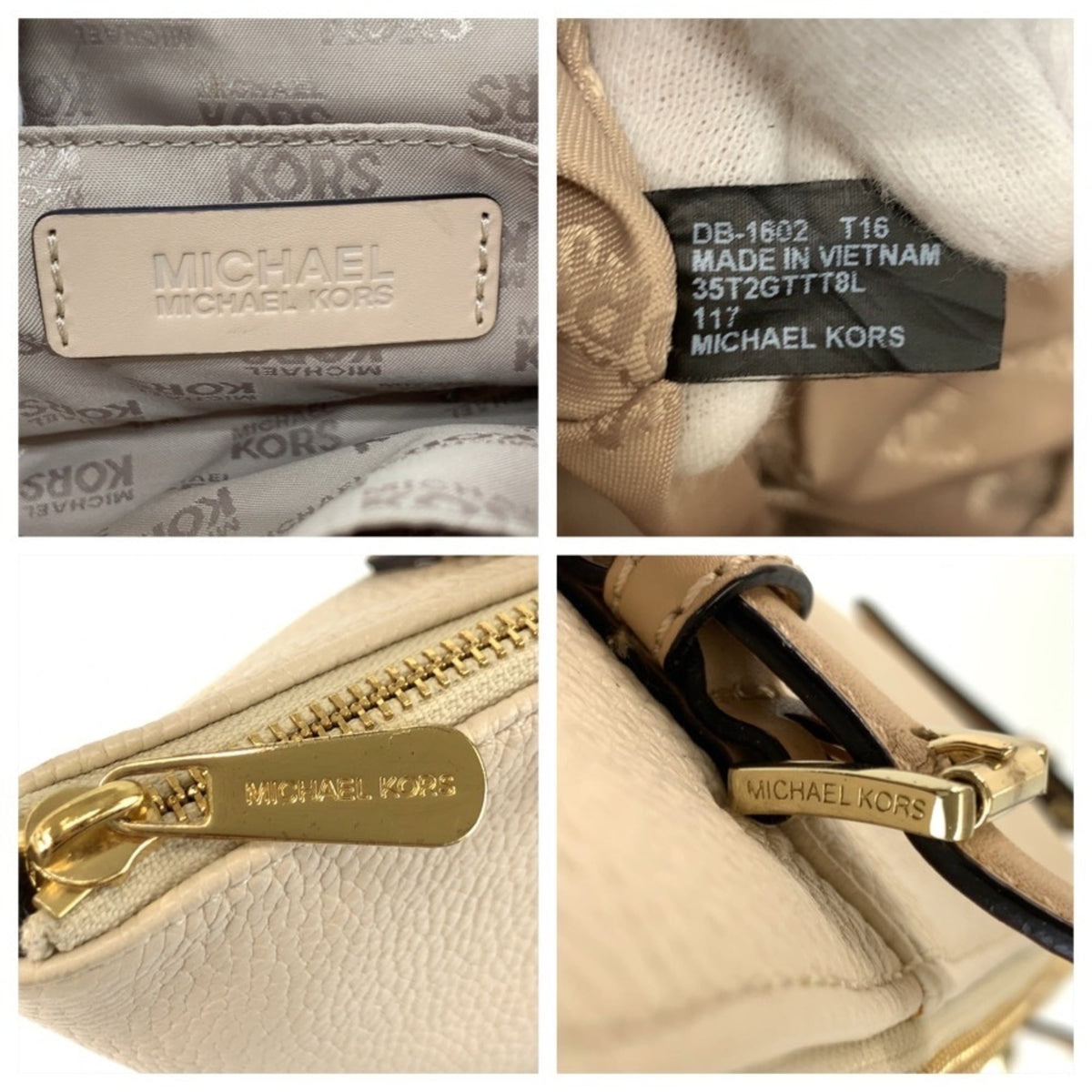 Michael Kors Beige Leather Shoulder Bag Tote Bag (Pre-Owned)