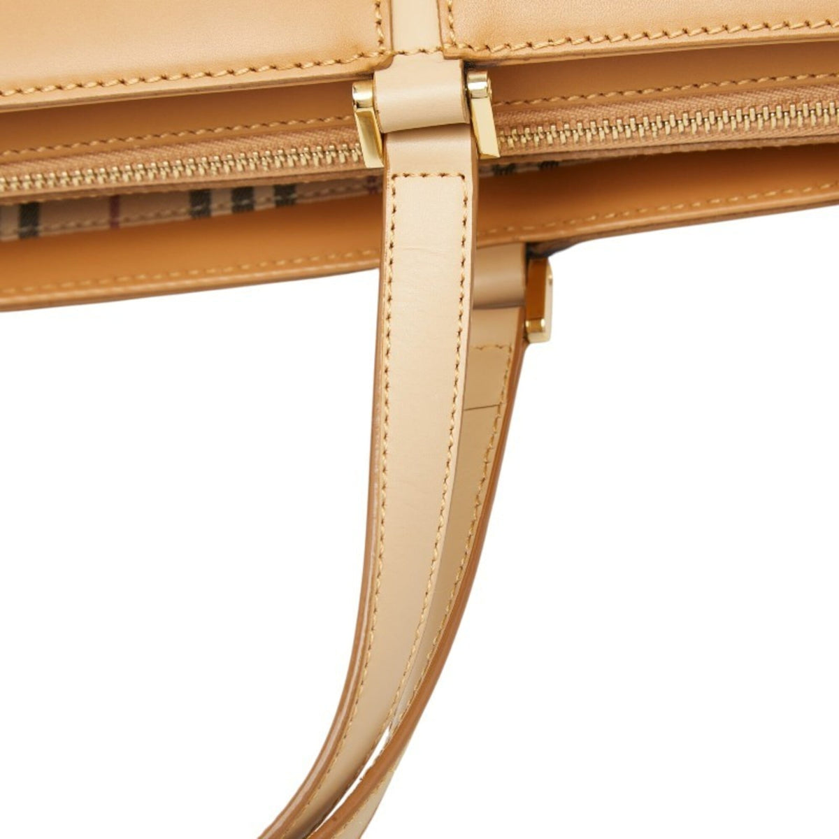 Burberry Beige Leather Handbag Tote Bag (Pre-Owned)