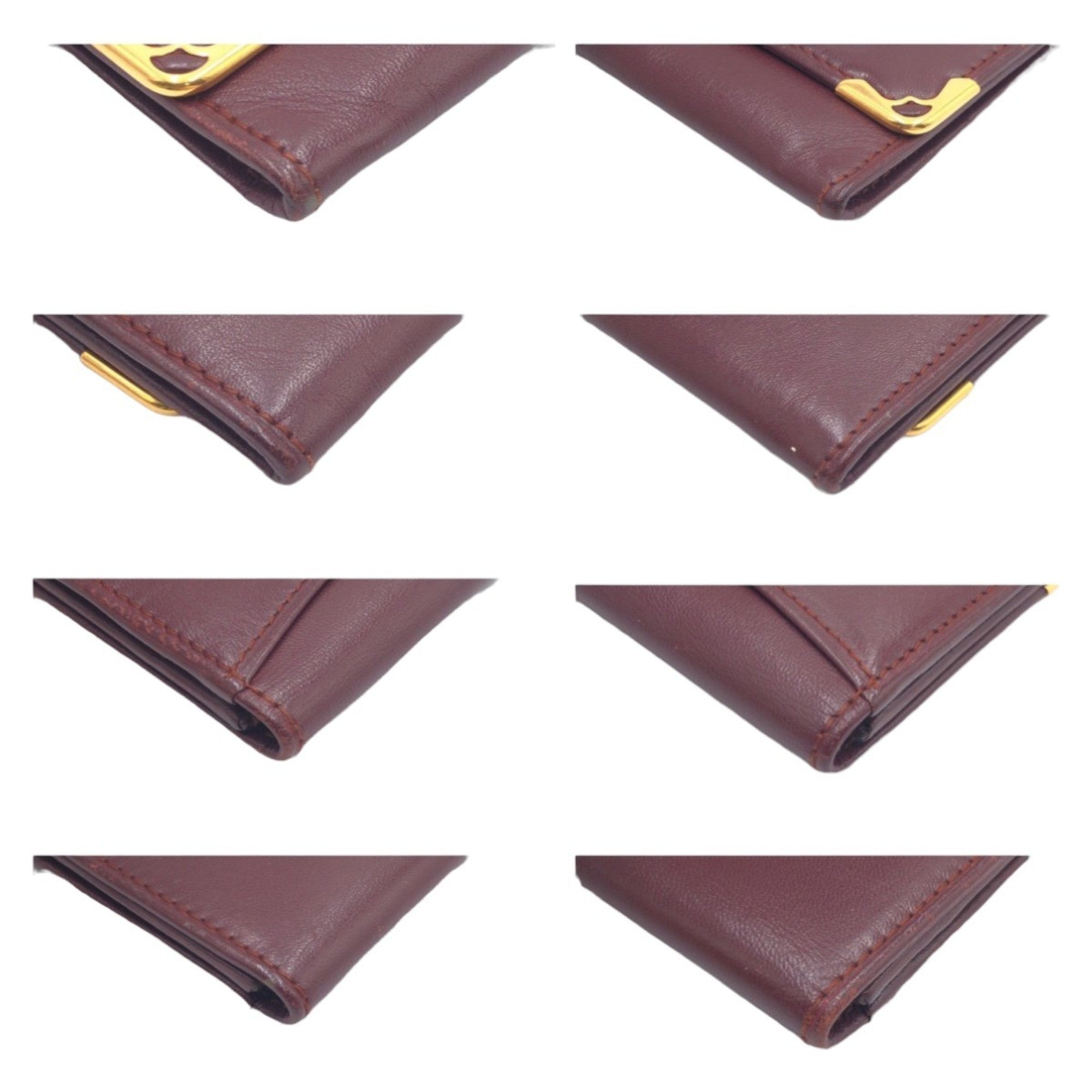 Cartier Must Bordeaux Wine Red Leather Coin Purse/Coin Case (Pre-Owned)