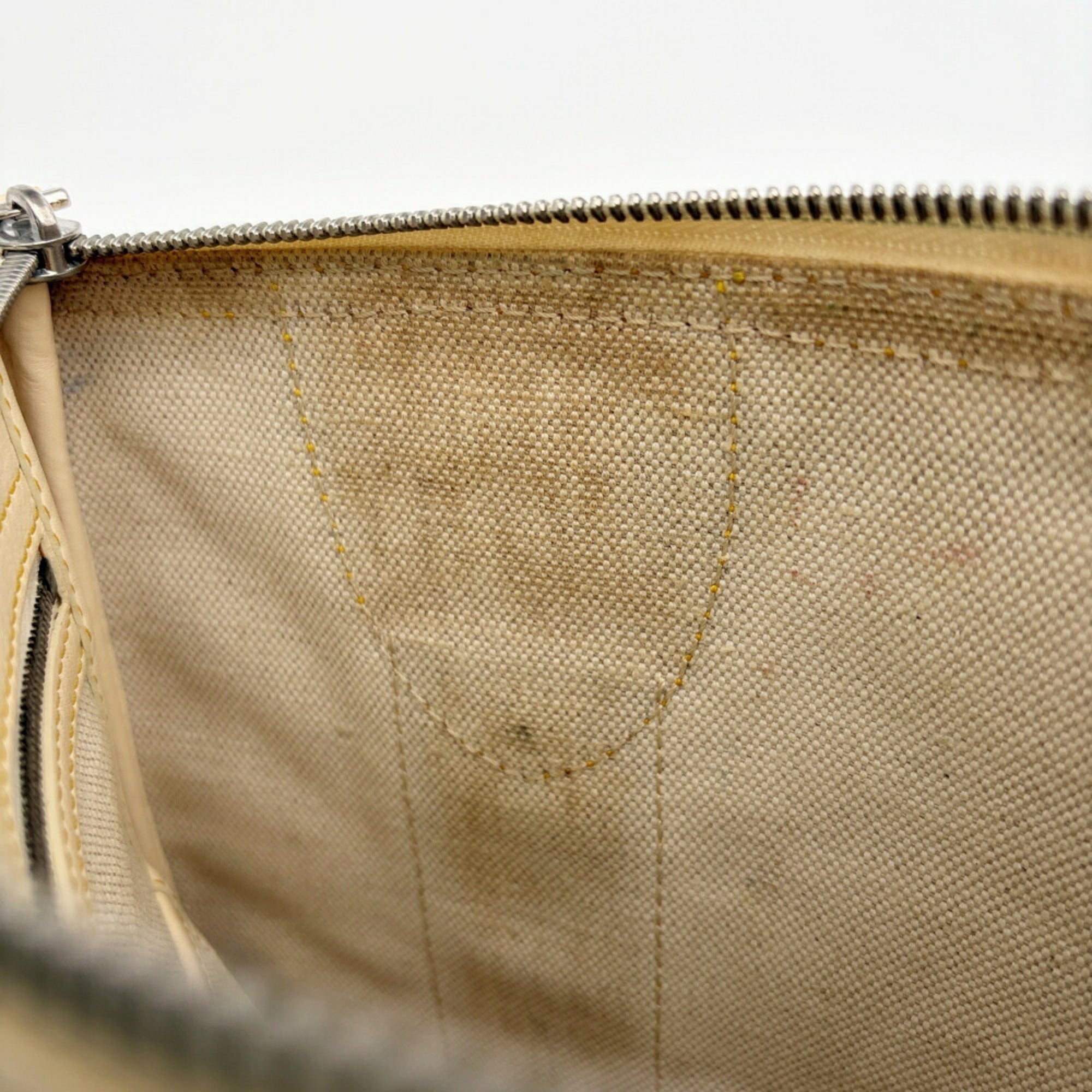 Celine Beige Yellow Canvas Pvc Leather Pochette Shoulder Bag (Pre-Owned)