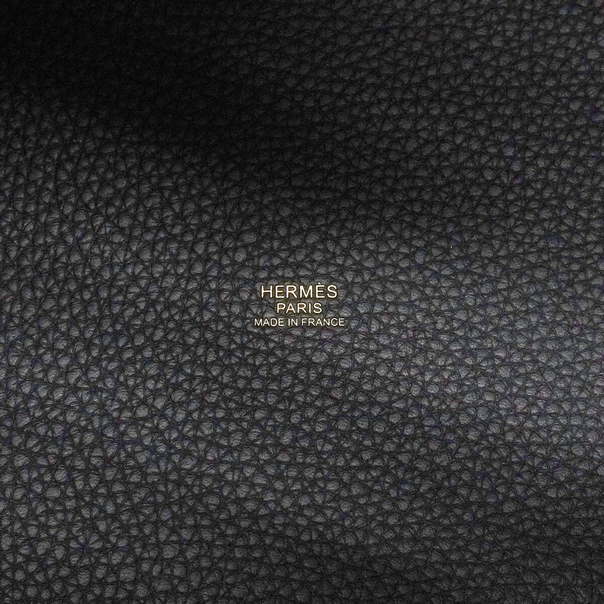Hermes Gray Taurillon Clemence Leather Handbag (Pre-Owned)