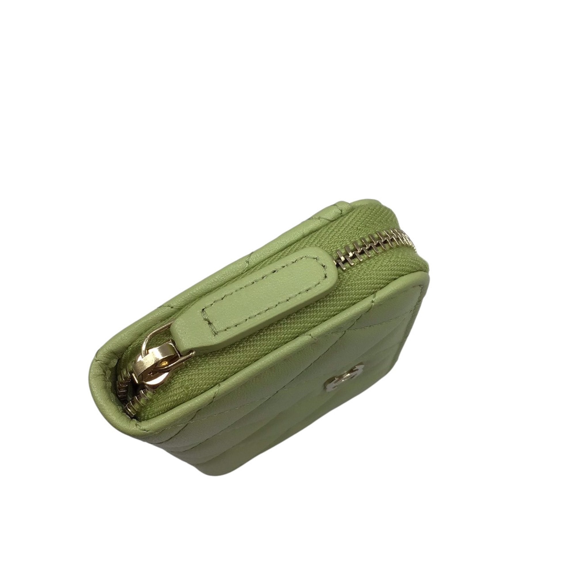 Chanel Light Green Leather Coin Purse/Coin Case (Pre-Owned)