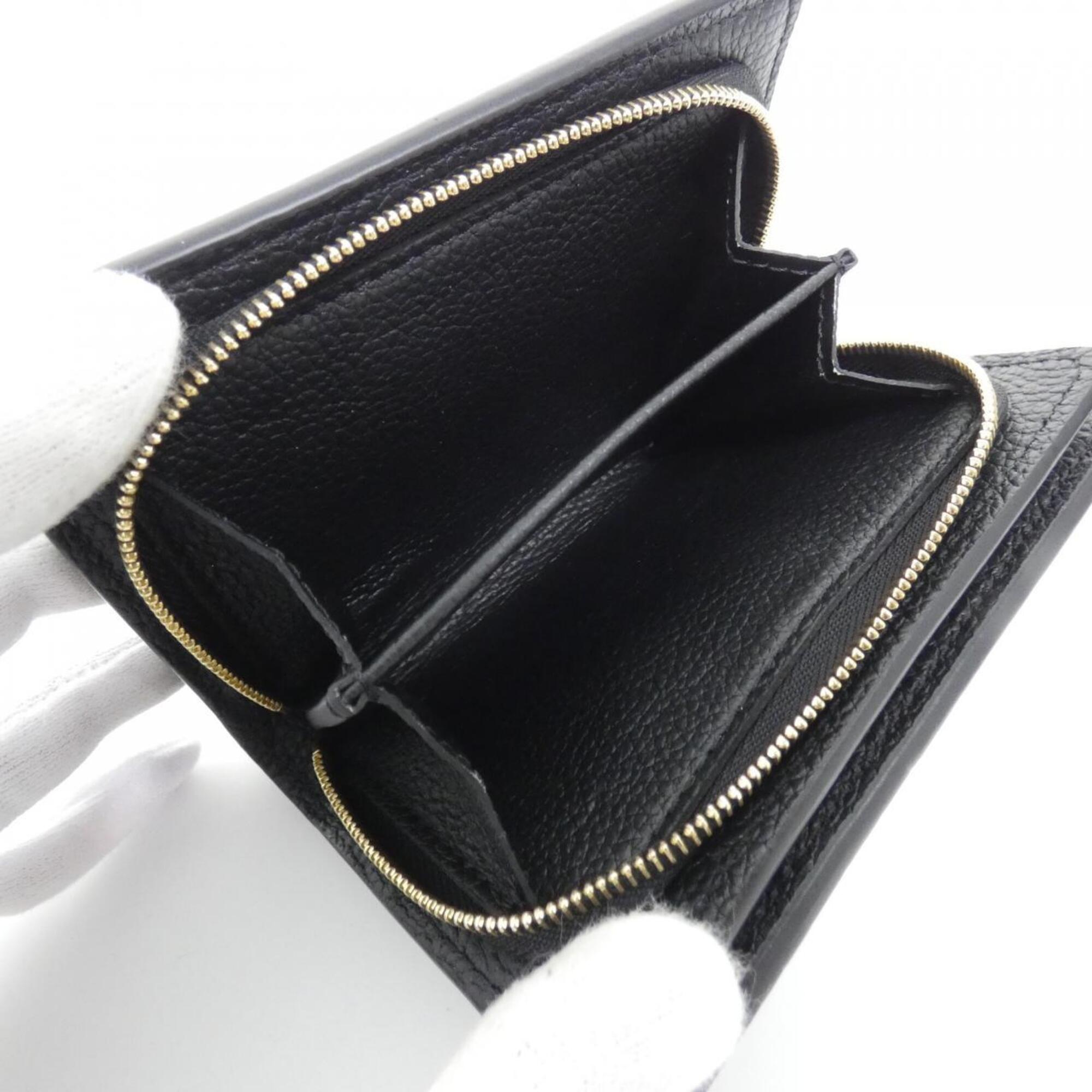 Louis Vuitton Black Leather Wallet (Bi-Fold) (Pre-Owned)