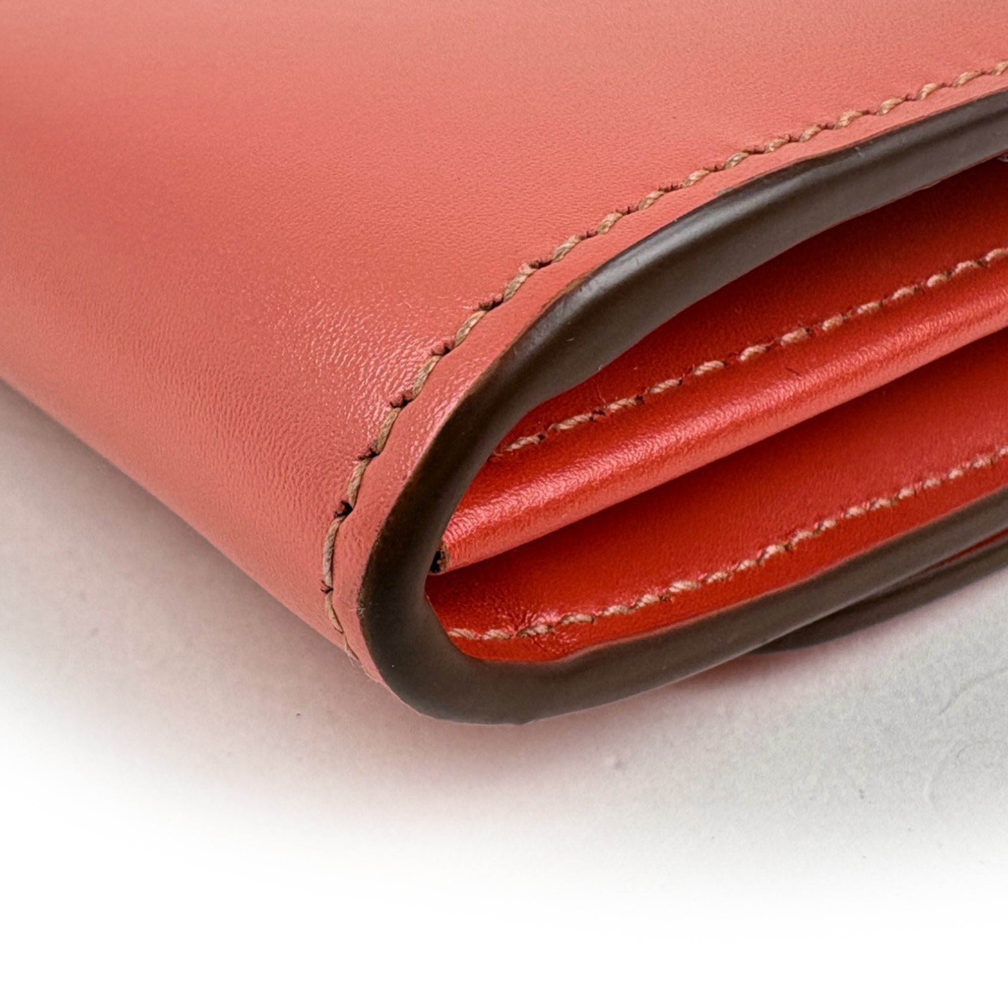 Cartier C De Cartier Salmon Pink Leather Long Wallet (Bi-Fold) (Pre-Owned)