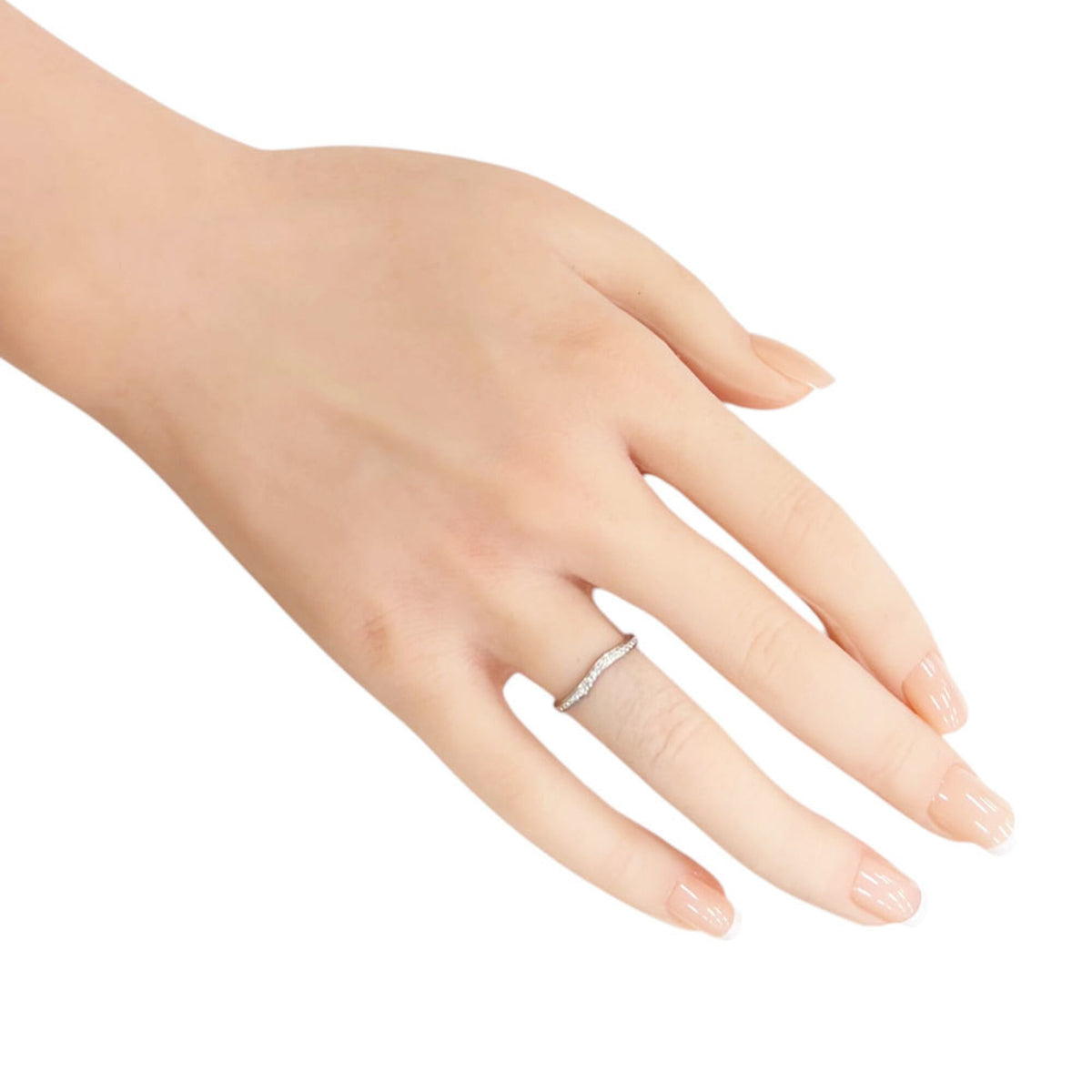 Cartier Silver Platinum 950 Band Ring (Pre-Owned)