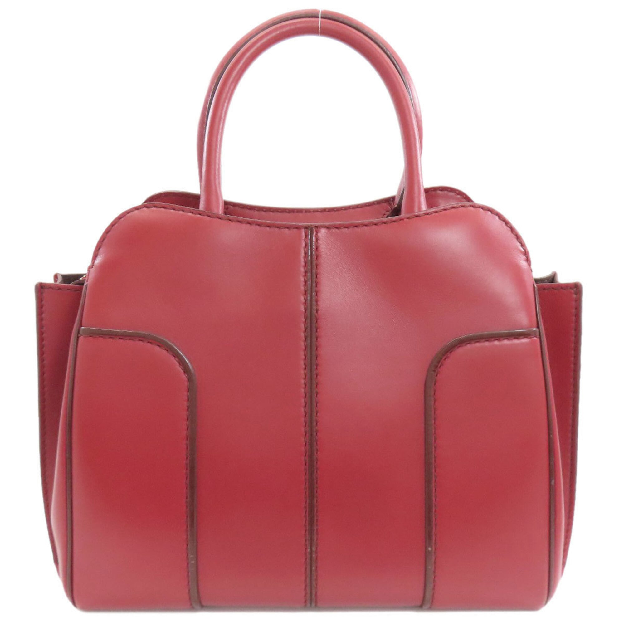 Tod's Red Color Leather Handbag (Pre-Owned)