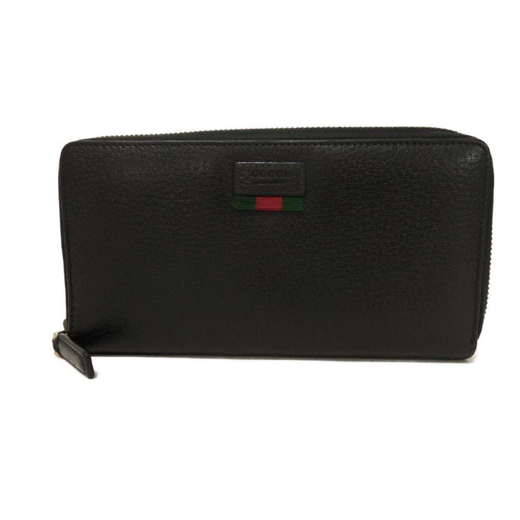 Gucci Black Leather Long Wallet (Bi-Fold) (Pre-Owned)