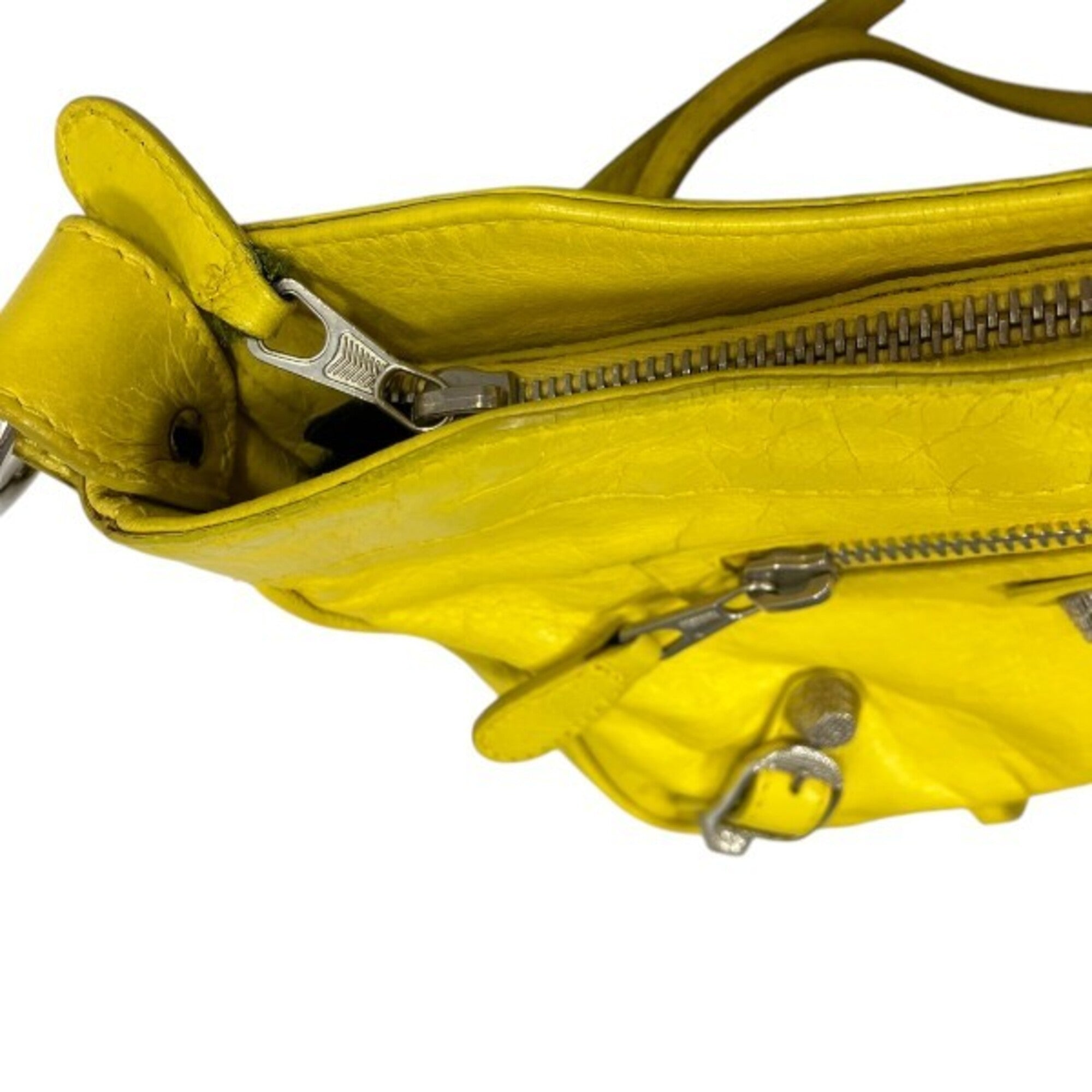Balenciaga Giant Yellow Leather Handbag Shoulder Bag (Pre-Owned)
