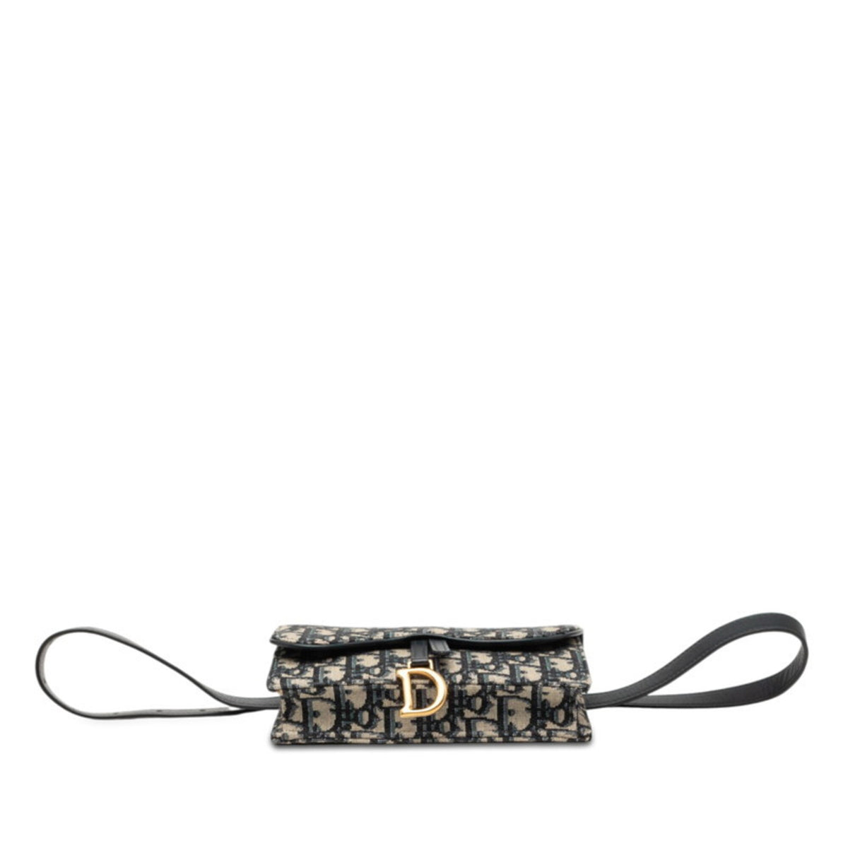 Christian Dior Trotter Beige Navy Canvas Leather Fanny Pack (Pre-Owned)