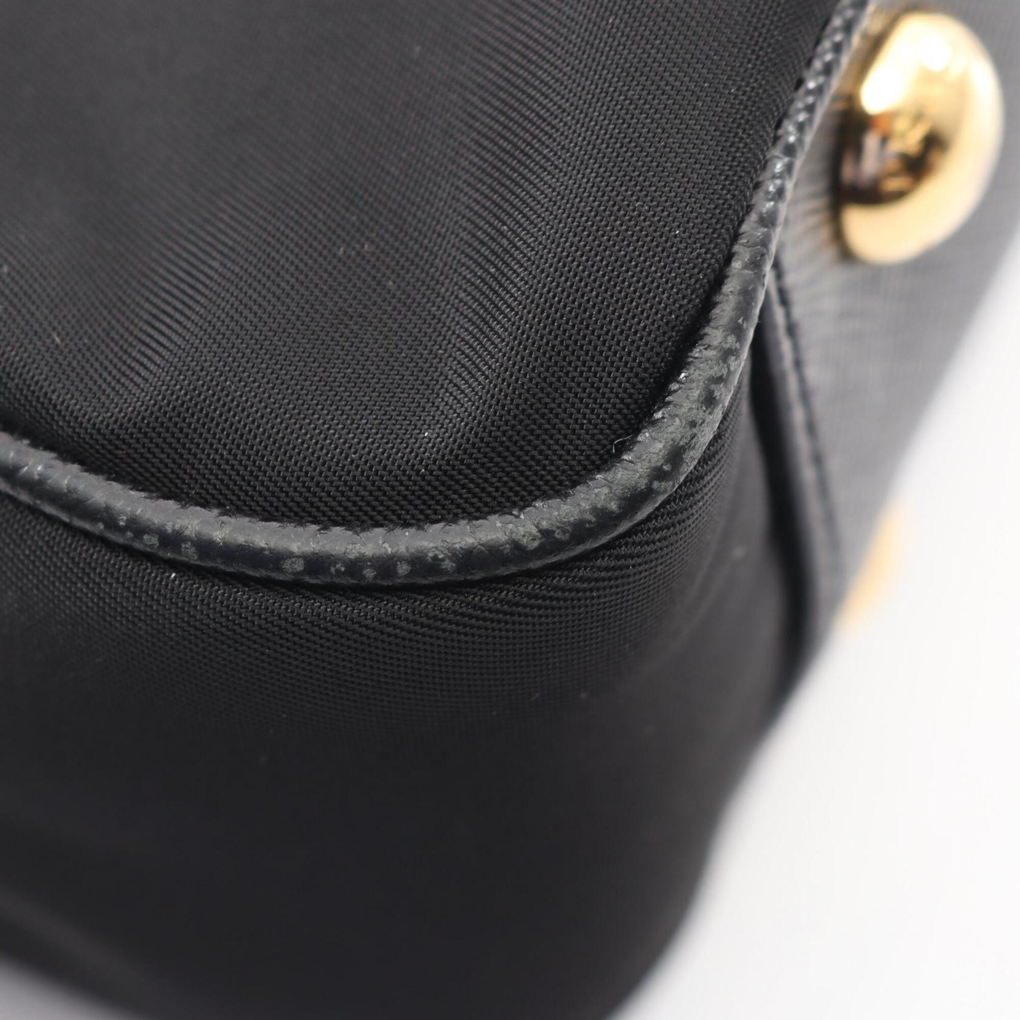 Prada Black Nylon Leather Handbag (Pre-Owned)