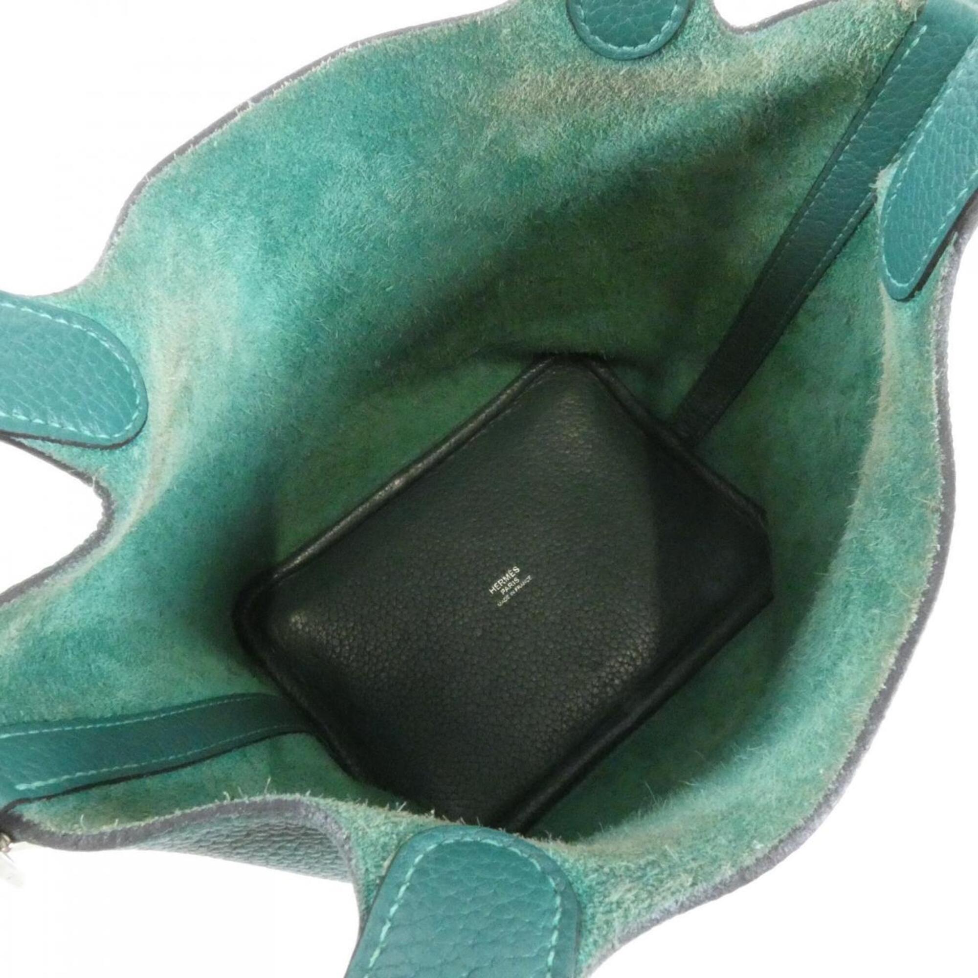Hermes Green Taurillon Clemence Leather Handbag (Pre-Owned)