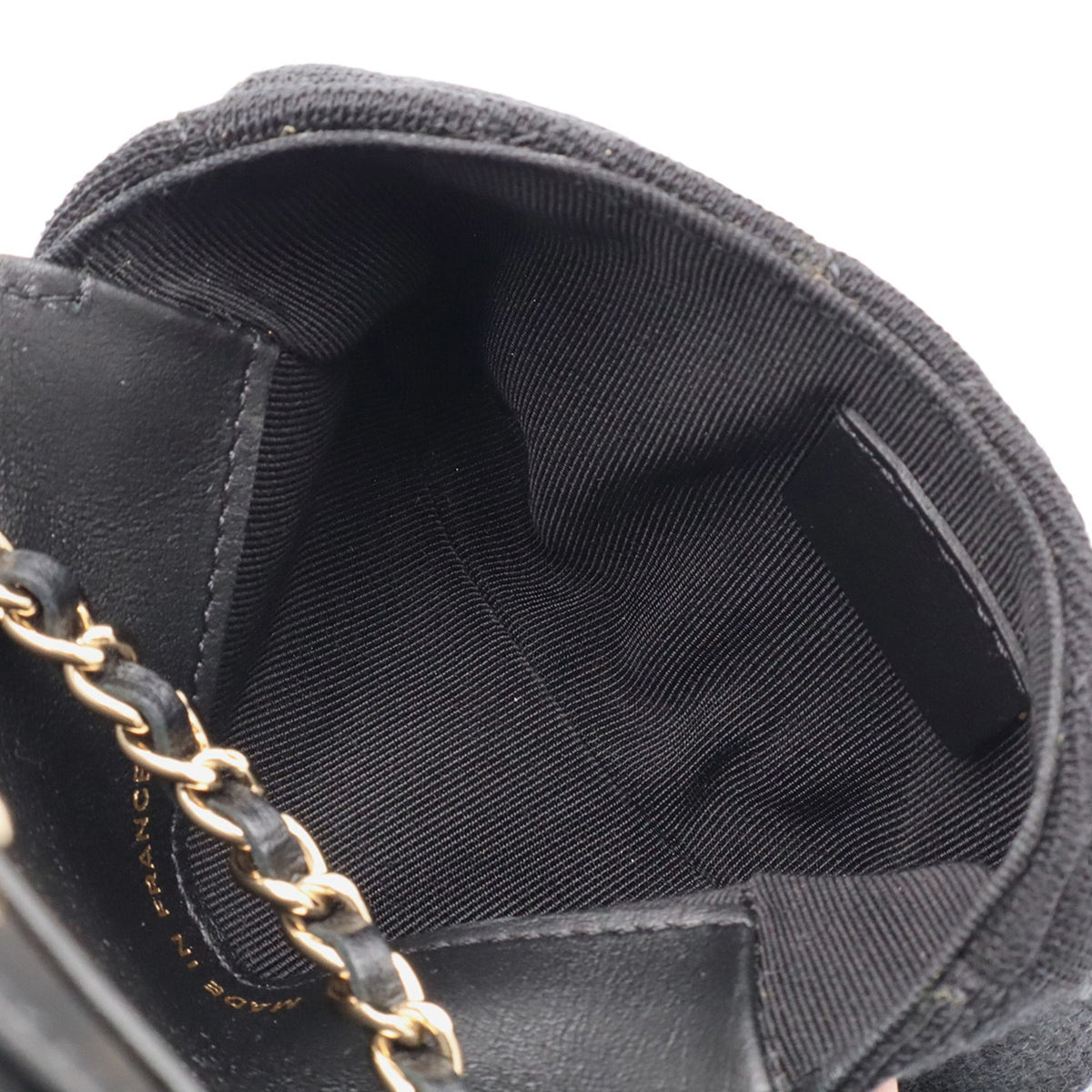 Chanel Black Cotton Jersey Pochette Pouch Shoulder Bag (Pre-Owned)