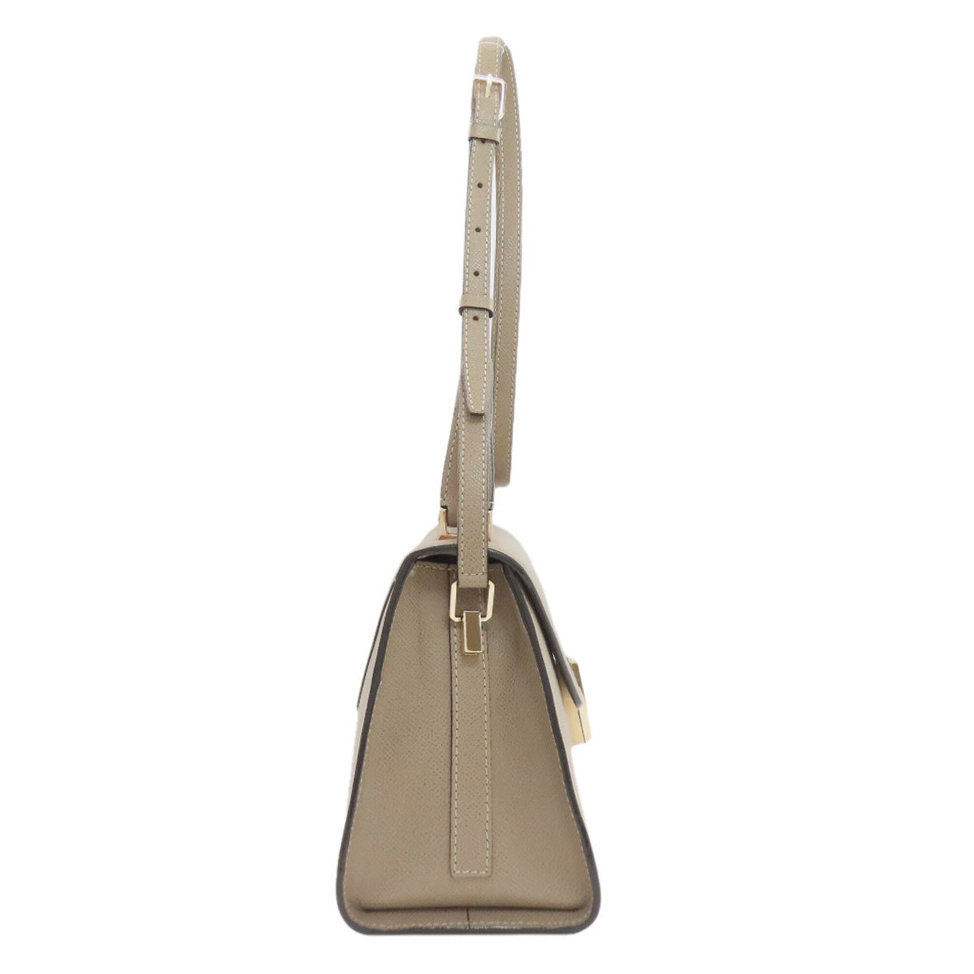Valextra Grayish Leather Handbag (Pre-Owned)