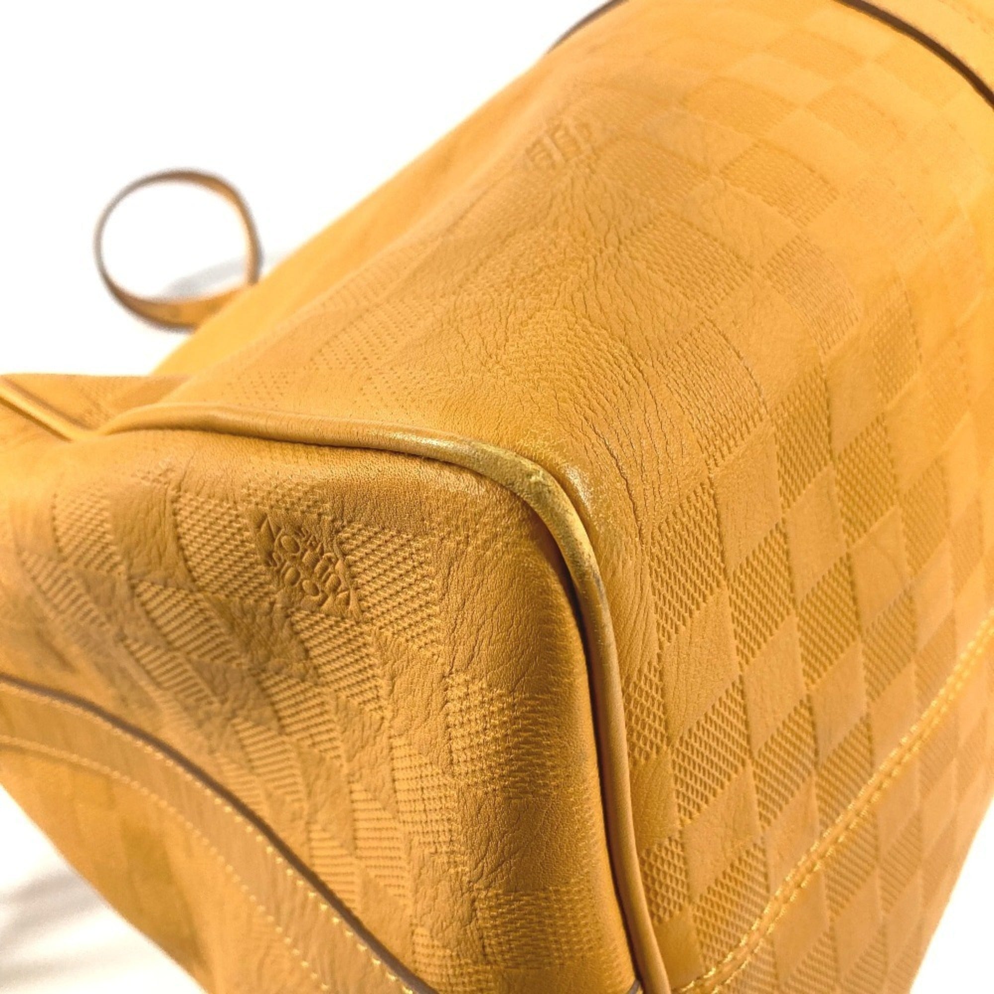 Louis Vuitton Yellow Damier Infini Boston Bag Handbag Shoulder Bag (Pre-Owned)