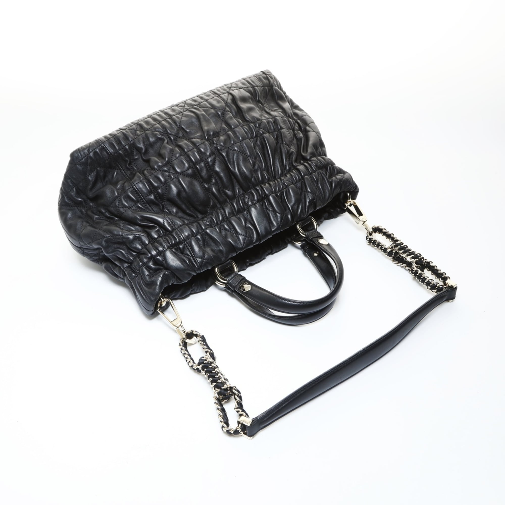 Christian Dior Black Leather Tote Bag (Pre-Owned)