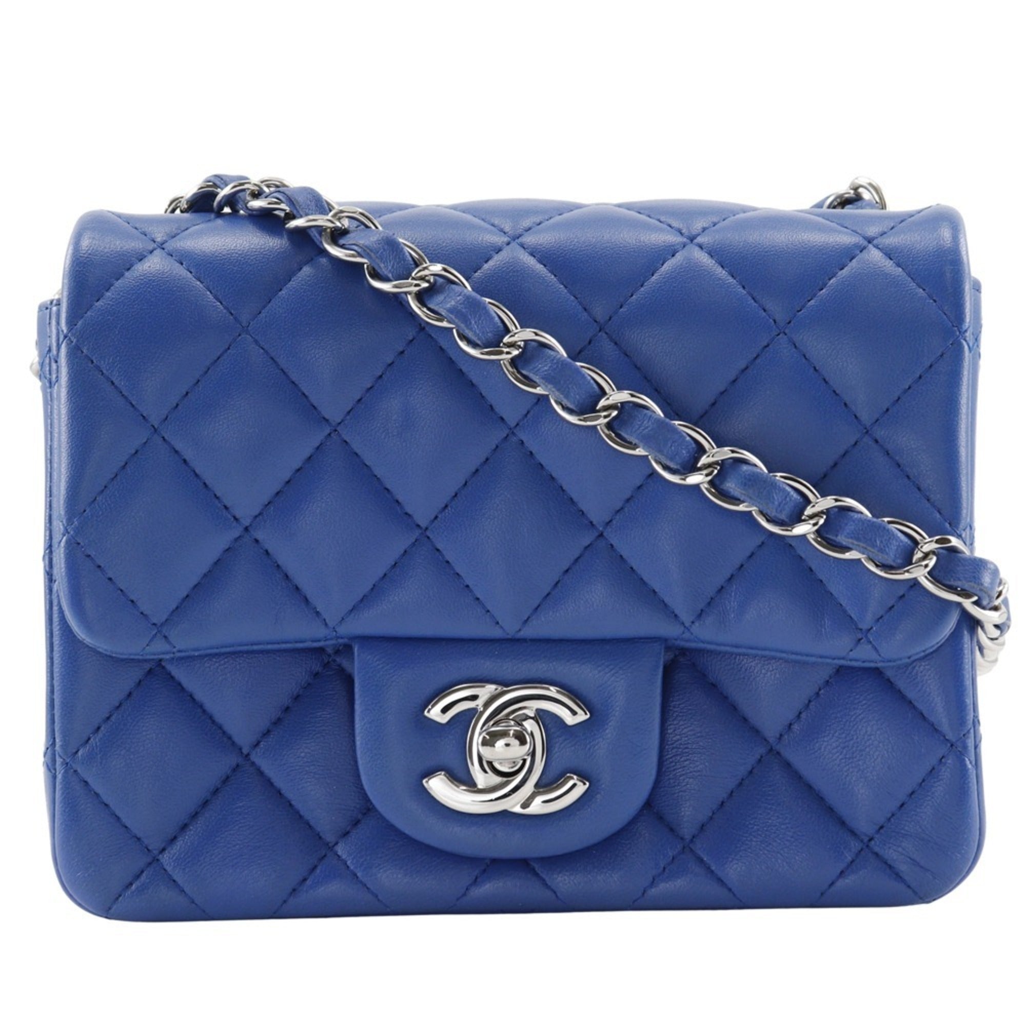 Chanel Blue Leather Shoulder Bag (Pre-Owned)