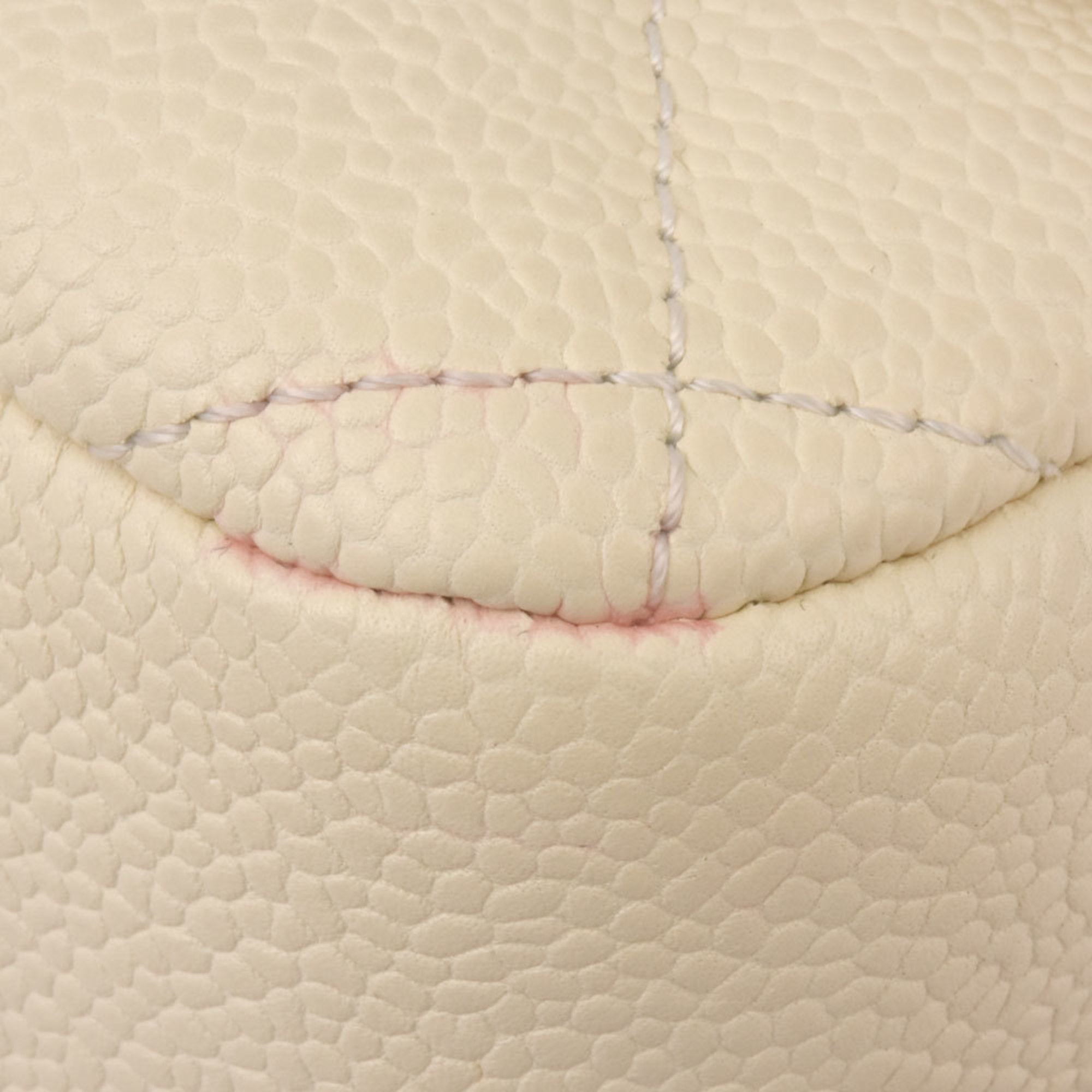 Chanel Off-White Grained Calfskin Shoulder Bag (Pre-Owned)