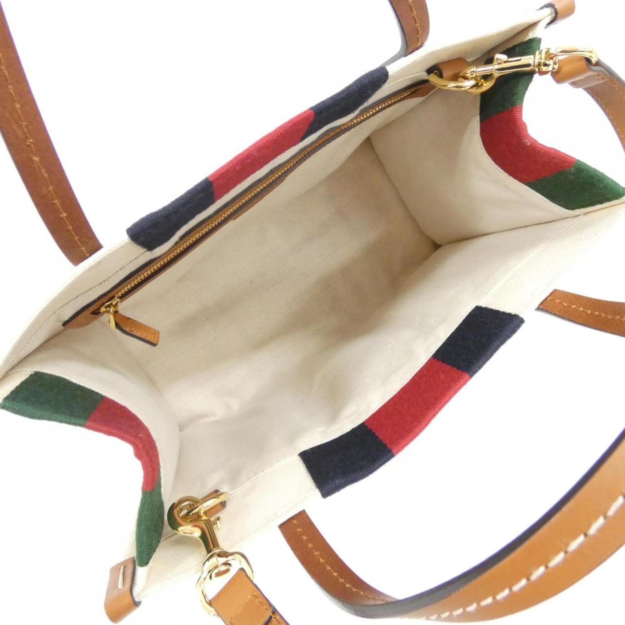 Gucci White Canvas Handbag (Pre-Owned)