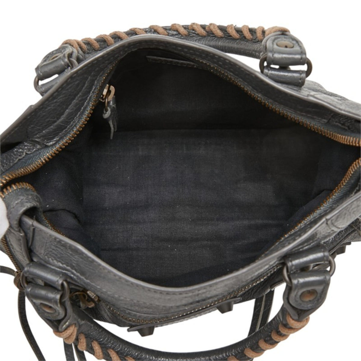 Balenciaga Gray Leather Handbag Shoulder Bag (Pre-Owned)