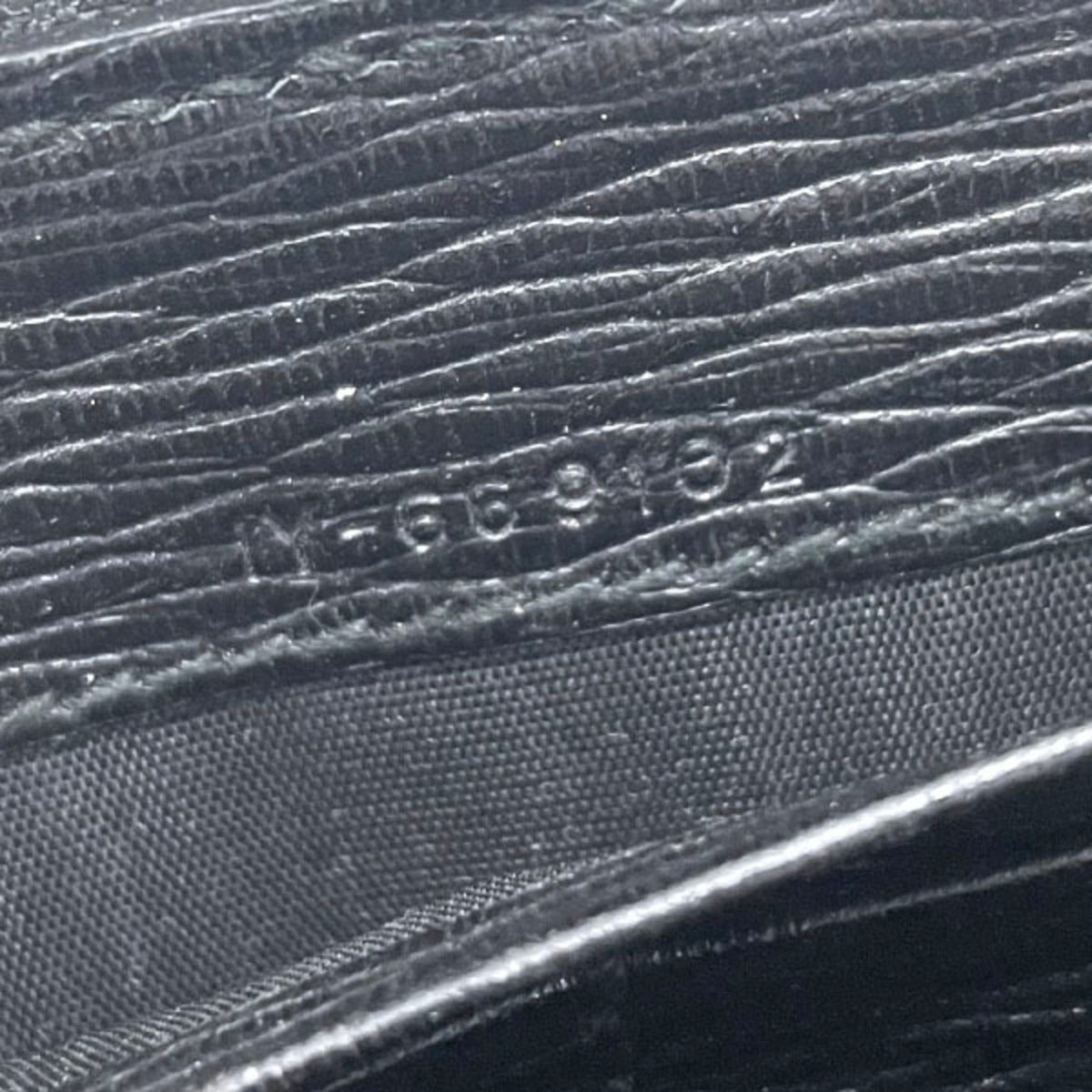 Salvatore Ferragamo Black Leather Long Wallet (Bi-Fold) (Pre-Owned)
