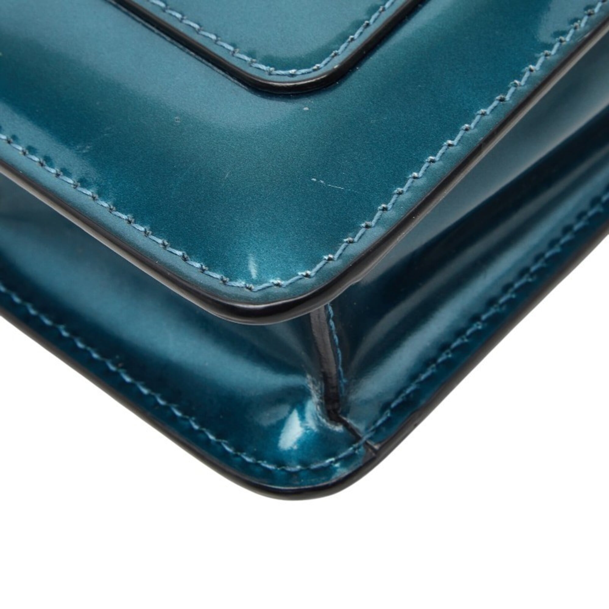 Bvlgari Blue Patent Leather Shoulder Bag (Pre-Owned)