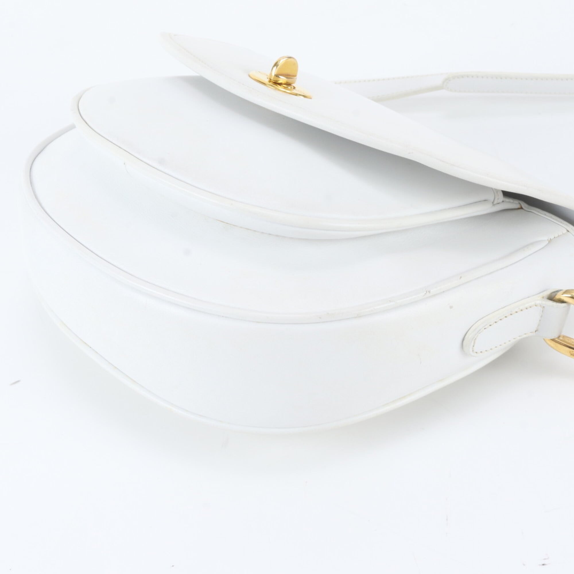 Gucci White Leather Crossbody Bag Handbag Shoulder Bag Tote Bag (Pre-Owned)