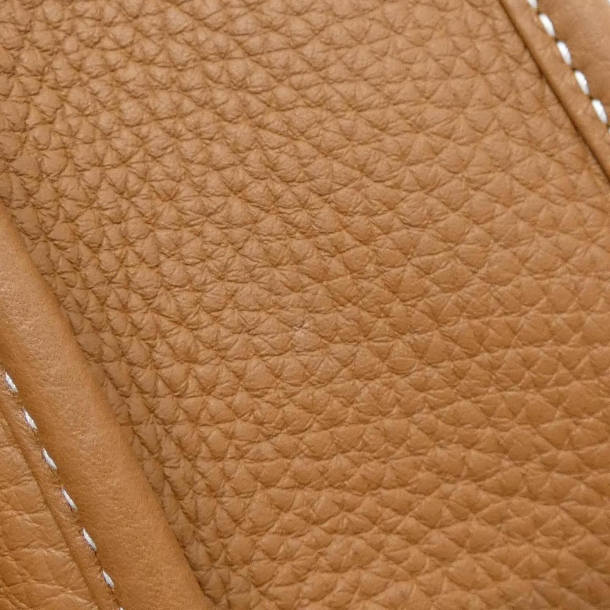 Hermes Gold Taurillon Clemence Leather Shoulder Bag (Pre-Owned)