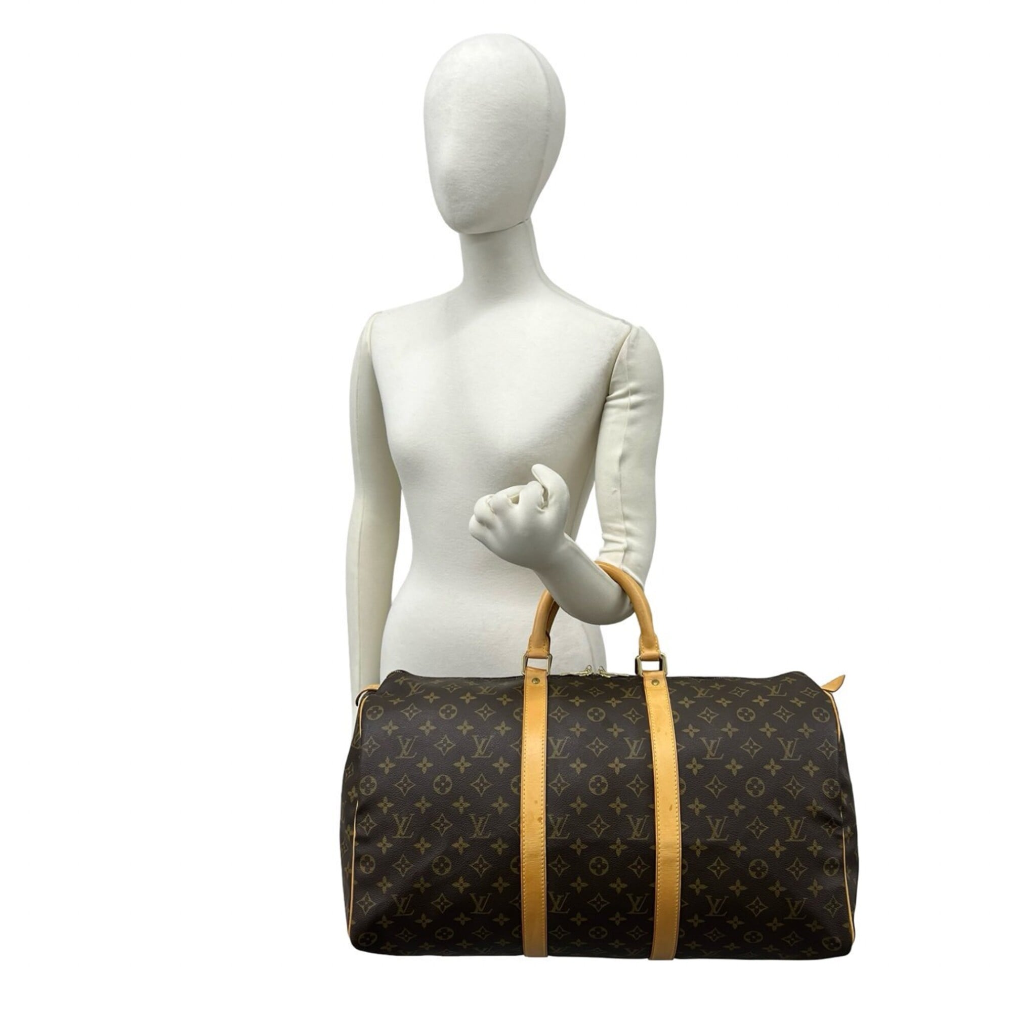 Louis Vuitton Brown Leather Pvc Boston Bag Handbag (Pre-Owned)