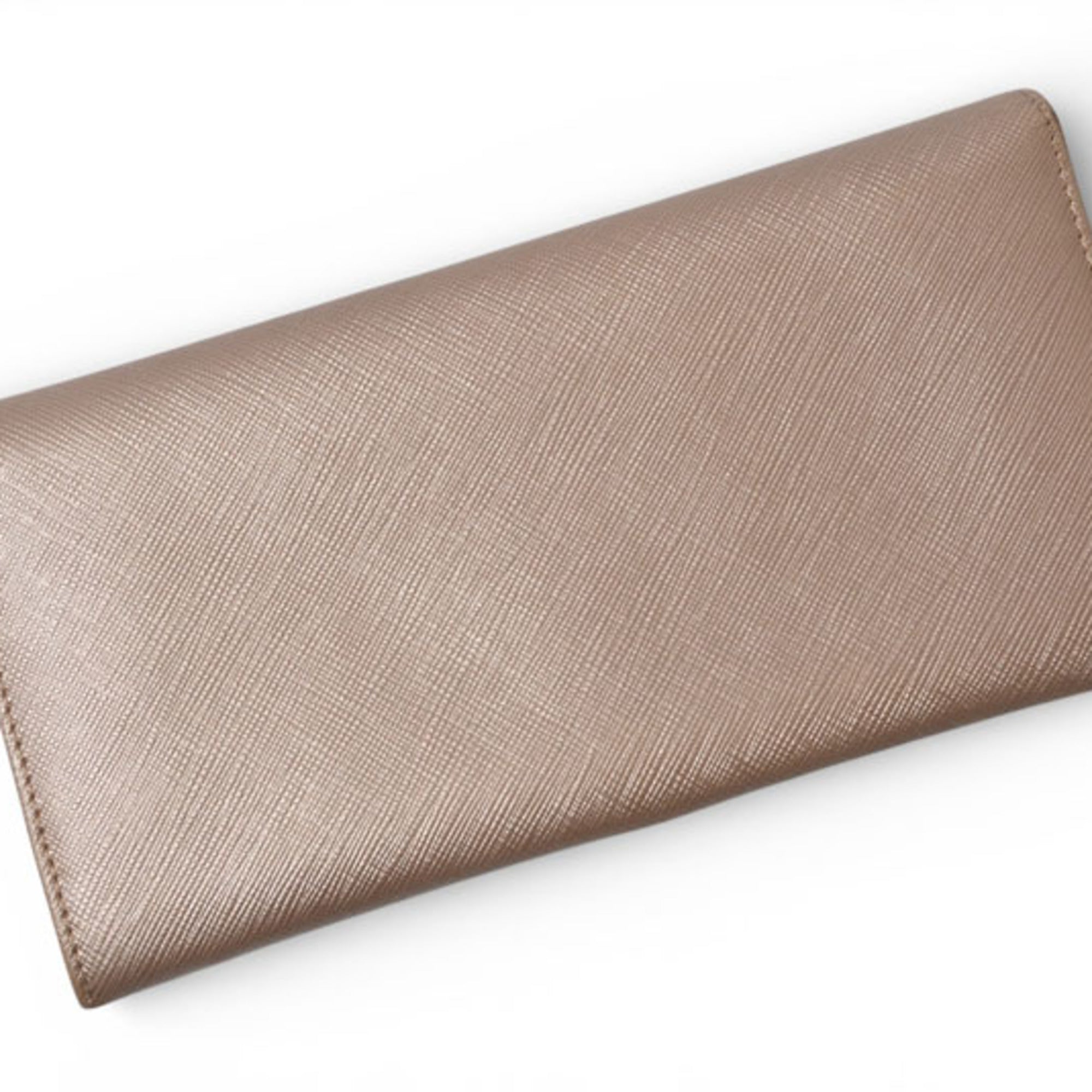 Salvatore Ferragamo Gancini Metallic Beige Leather Long Wallet (Bi-Fold) (Pre-Owned)