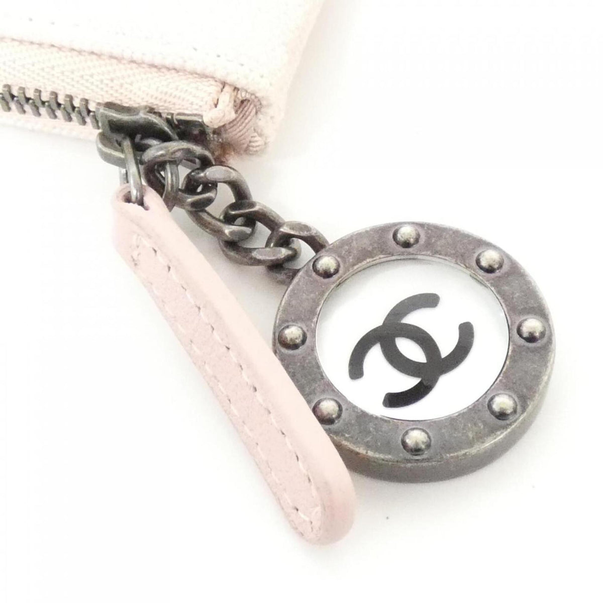 Chanel Black Pink White Canvas Handbag Pouch (Pre-Owned)