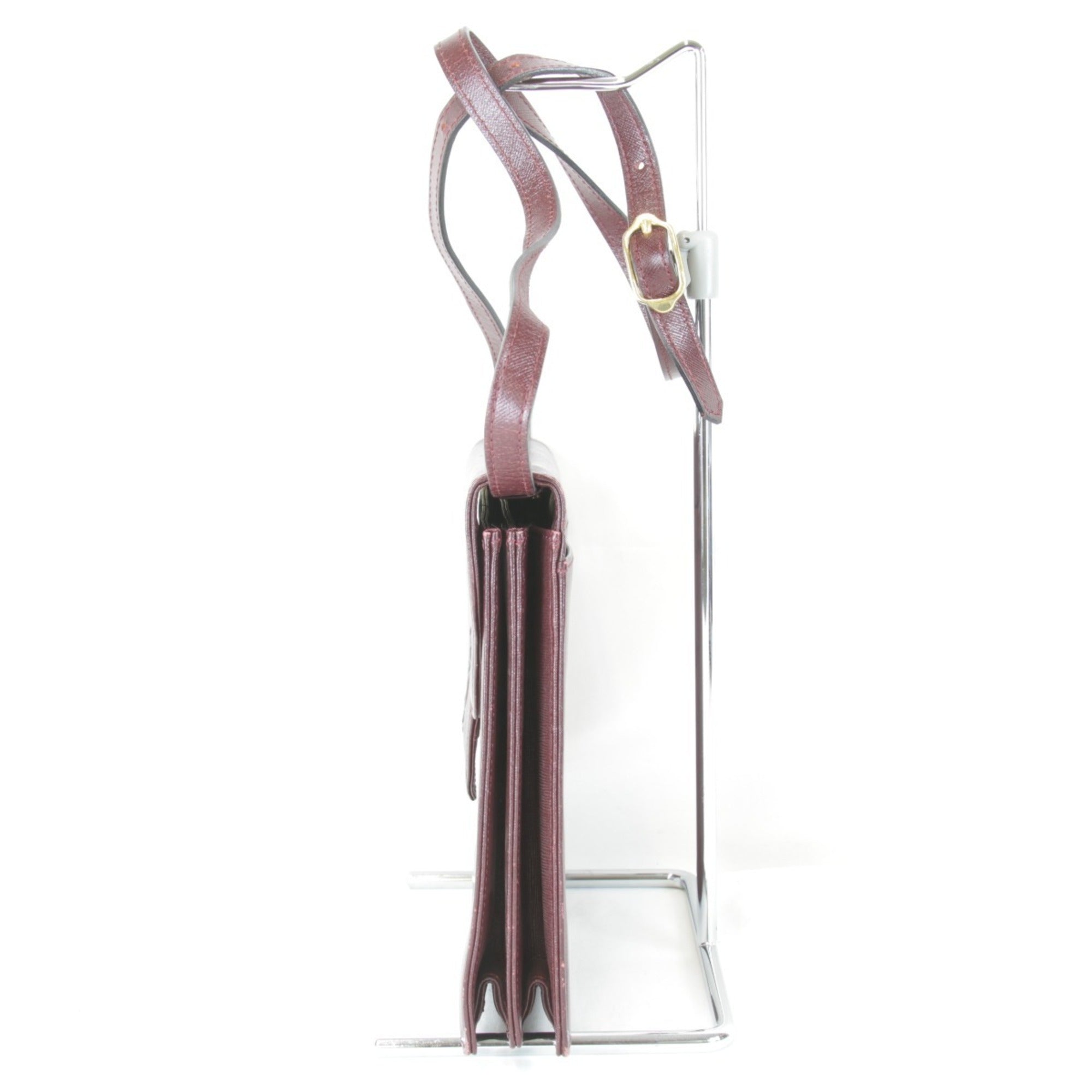 Yves Saint Laurent Wine Leather Shoulder Bag (Pre-Owned)