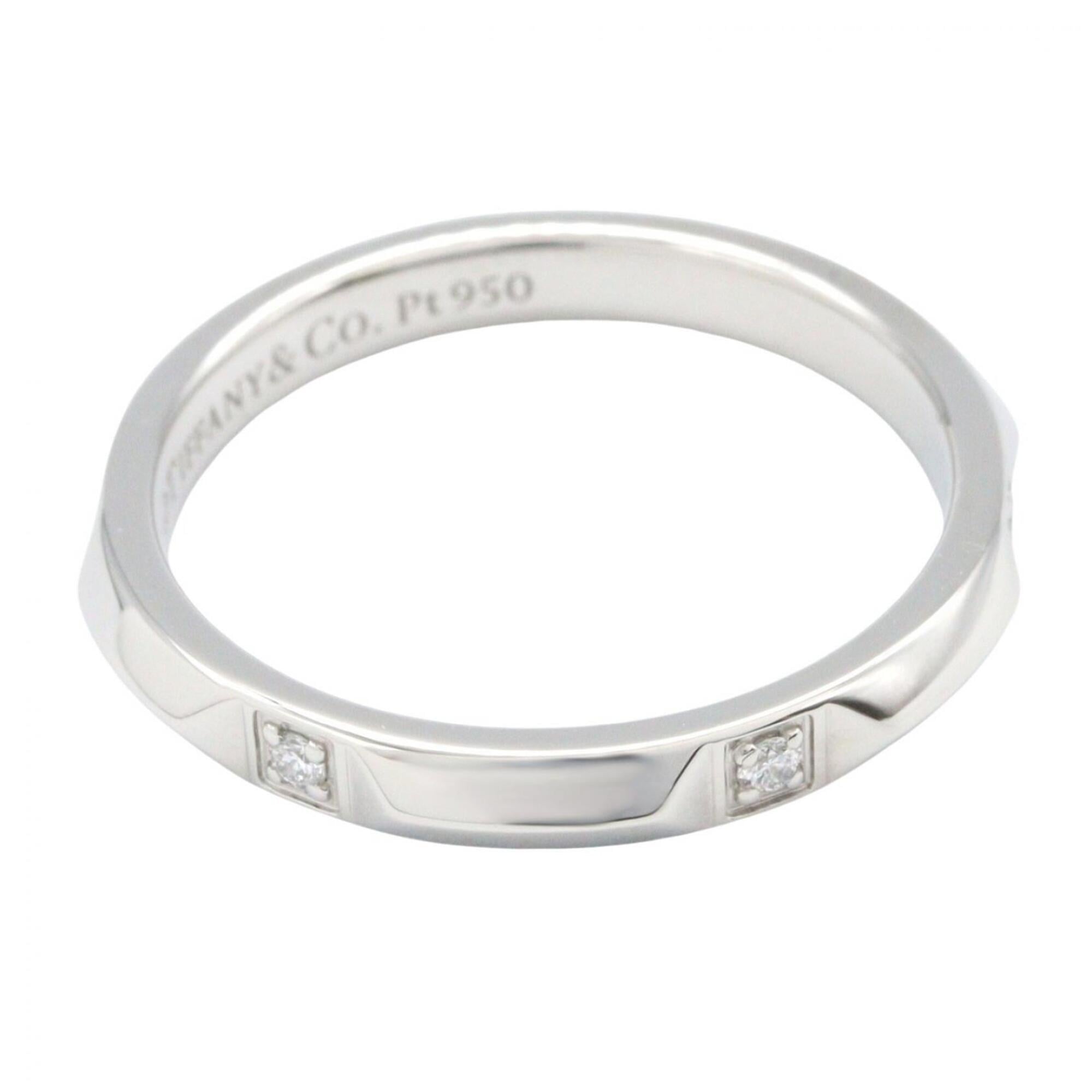 Tiffany Silver Clear Platinum 950 Band Ring (Pre-Owned)