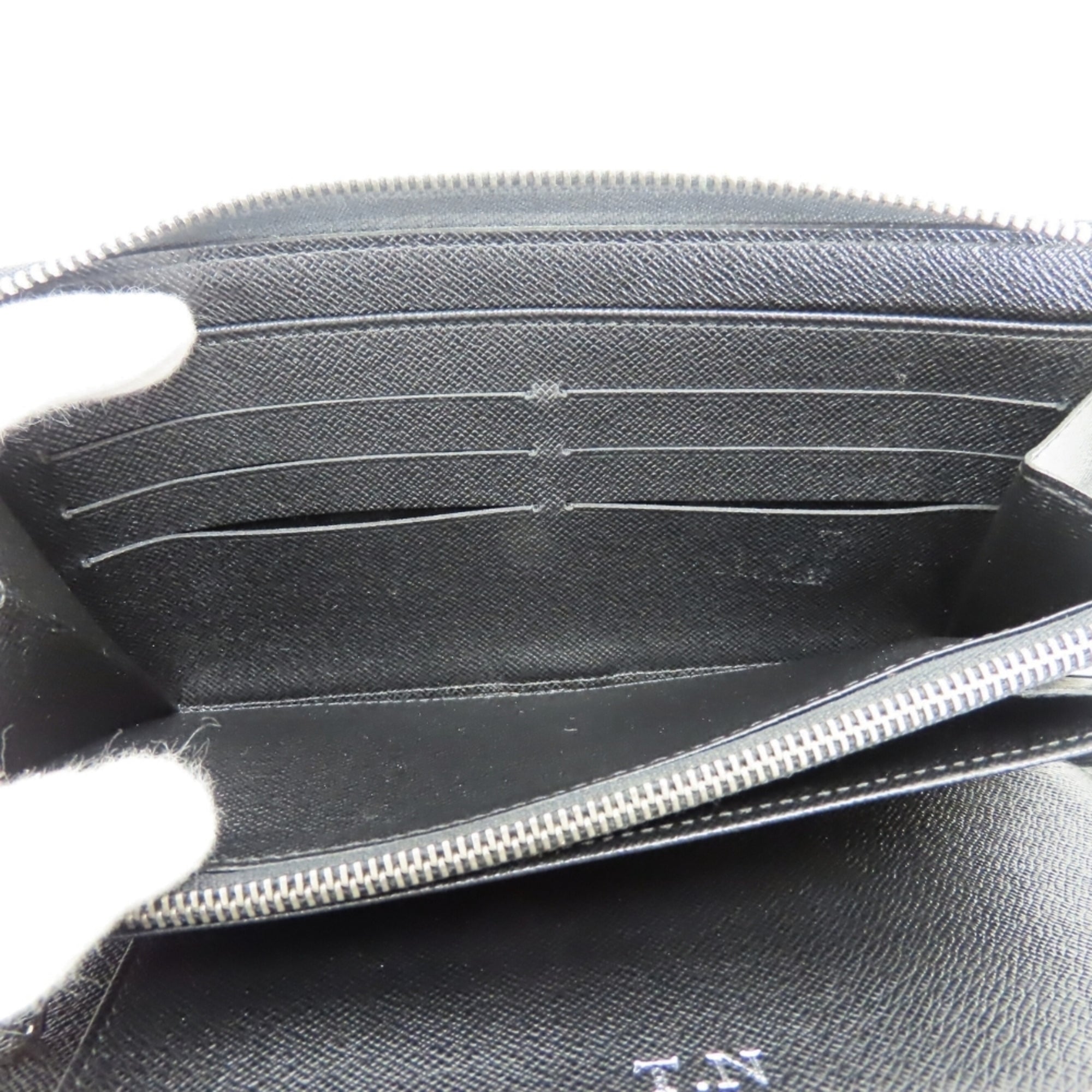 Louis Vuitton Black Gray Damier Graphite Leather Long Wallet (Bi-Fold) (Pre-Owned)