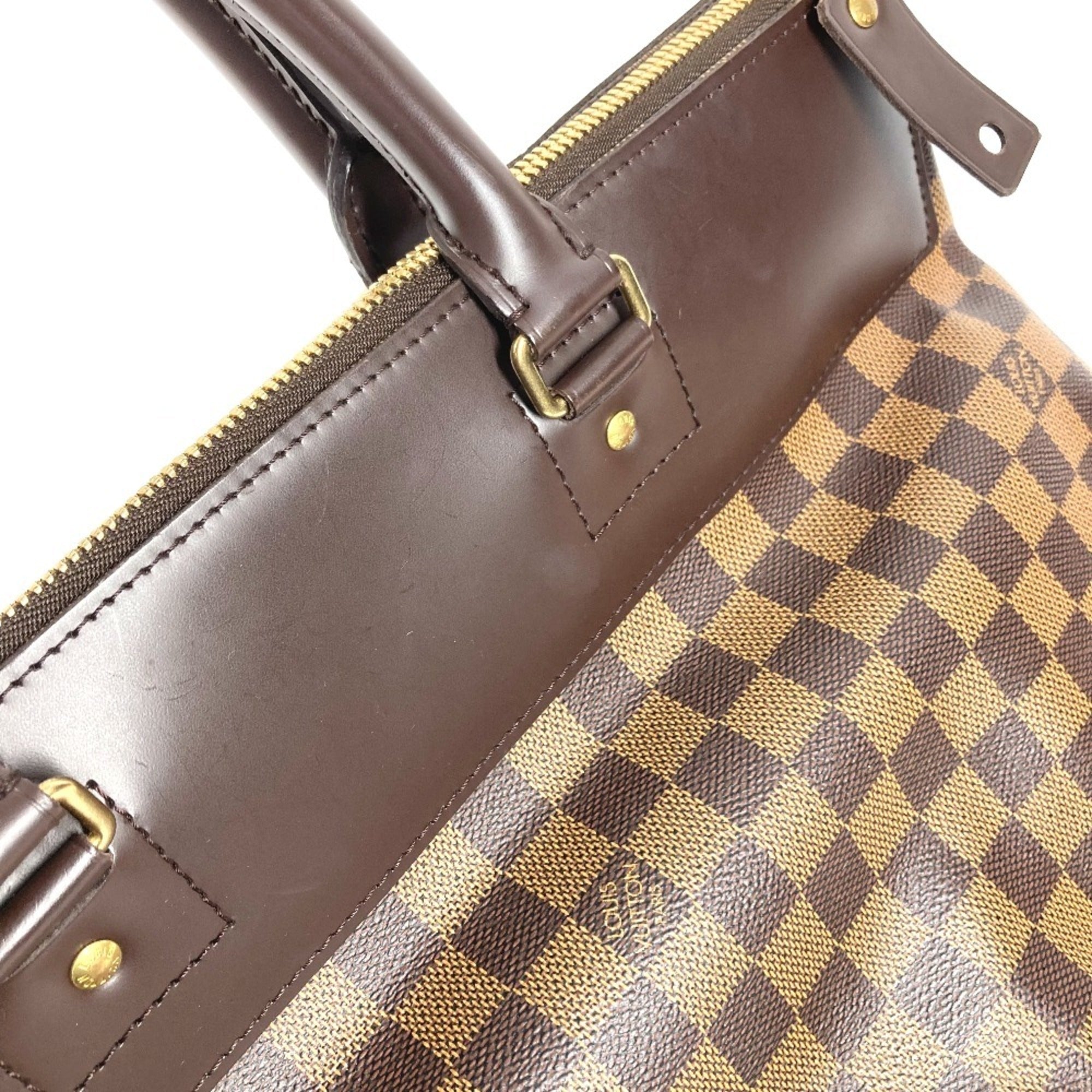 Louis Vuitton Brown Damier Canvas Ebene Damier Canvas Boston Bag Handbag Tote Bag (Pre-Owned)