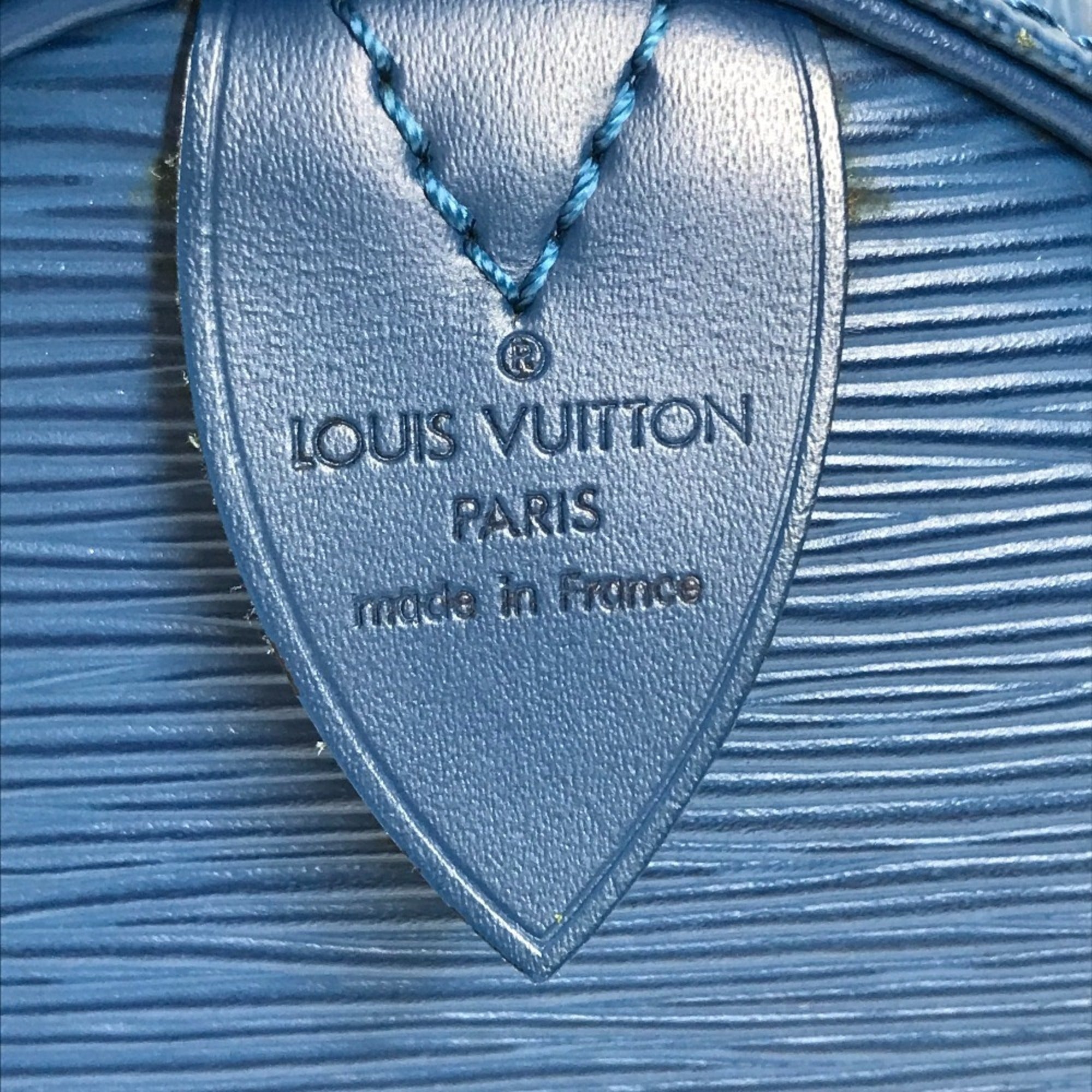 Louis Vuitton Epi Blue Galle Toledo Blue Epi Leather Boston Bag Handbag (Pre-Owned)