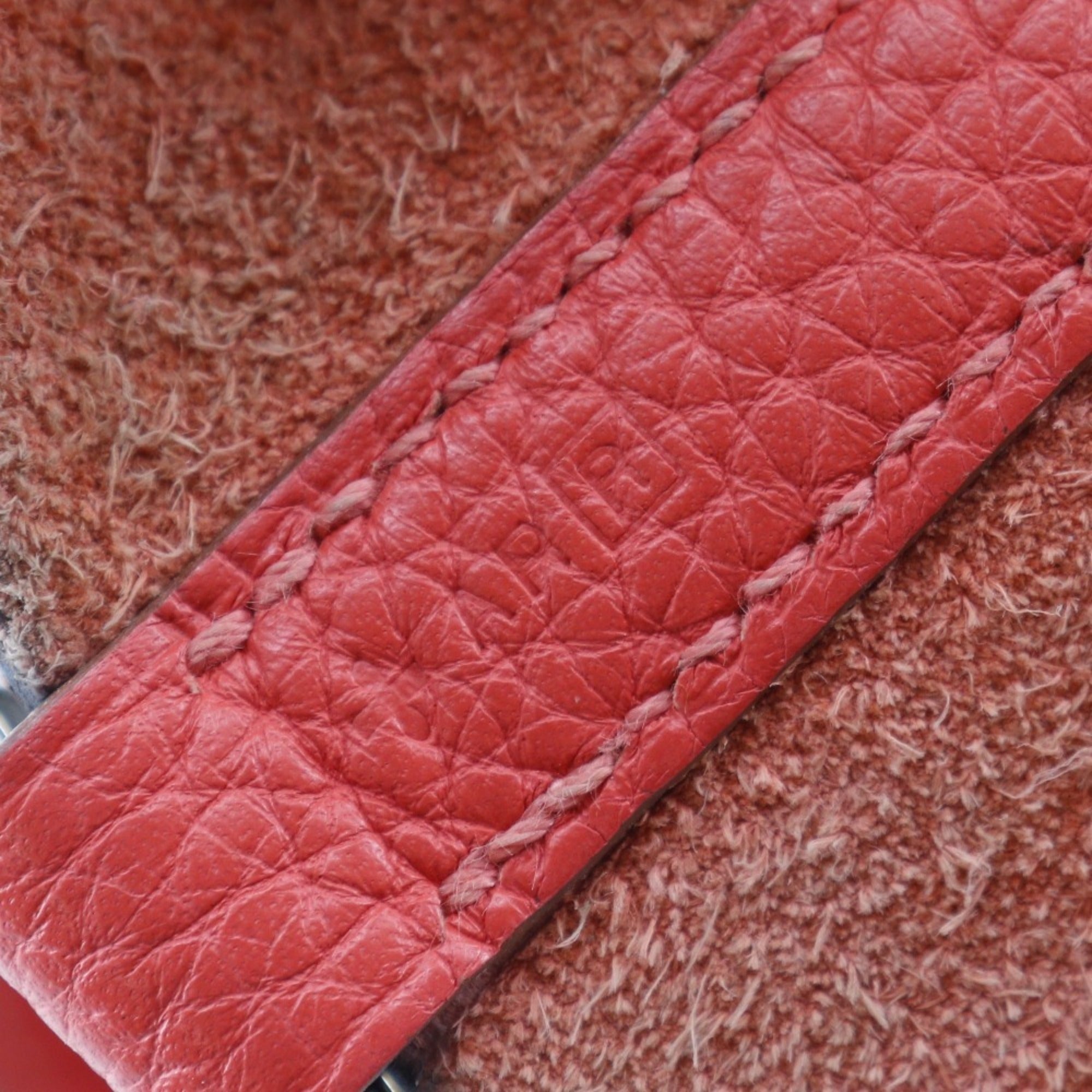 Hermes Picotin Red Color Taurillon Clemence Leather Handbag (Pre-Owned)