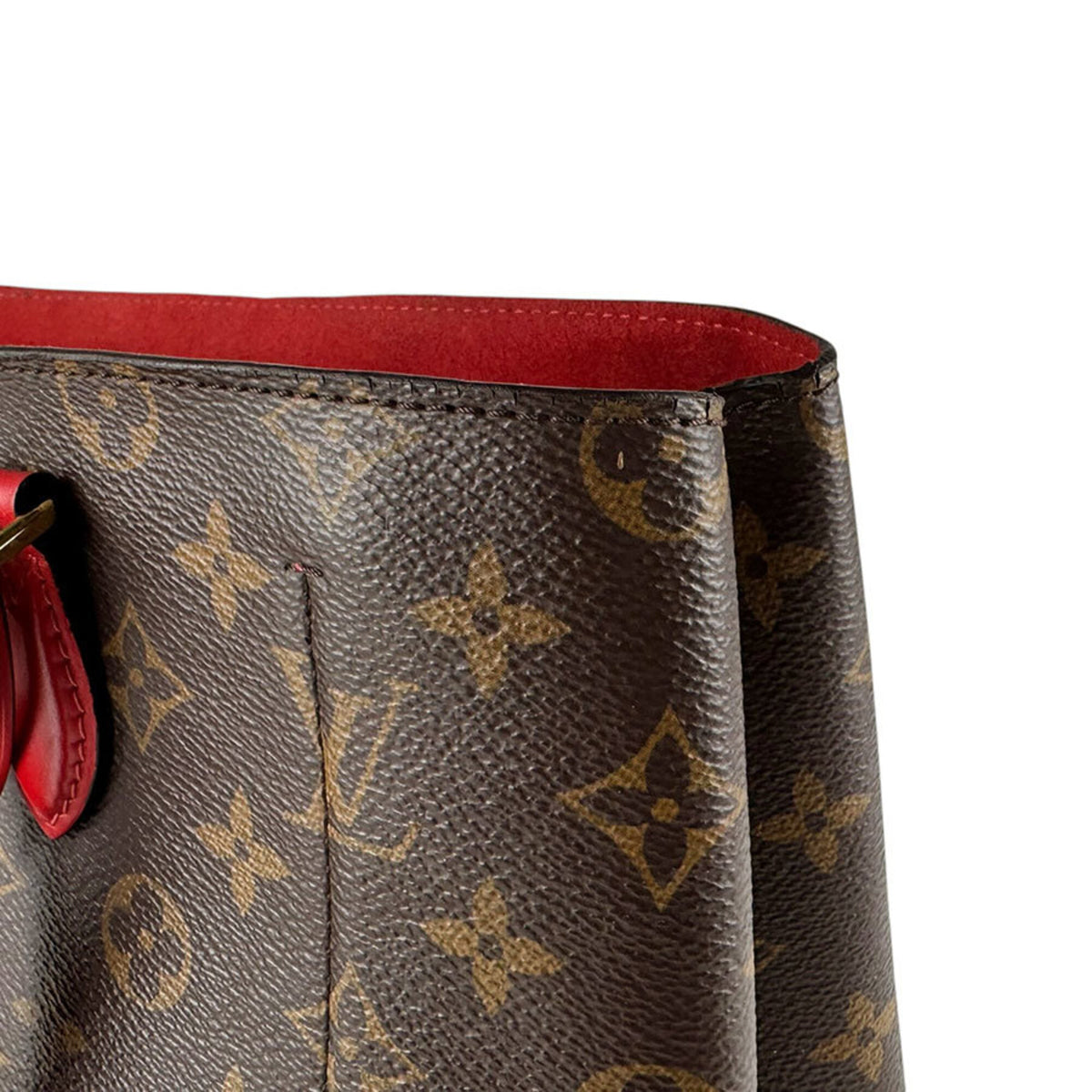 Louis Vuitton Brown Monogram Red Color Monogram Handbag Shoulder Bag (Pre-Owned)
