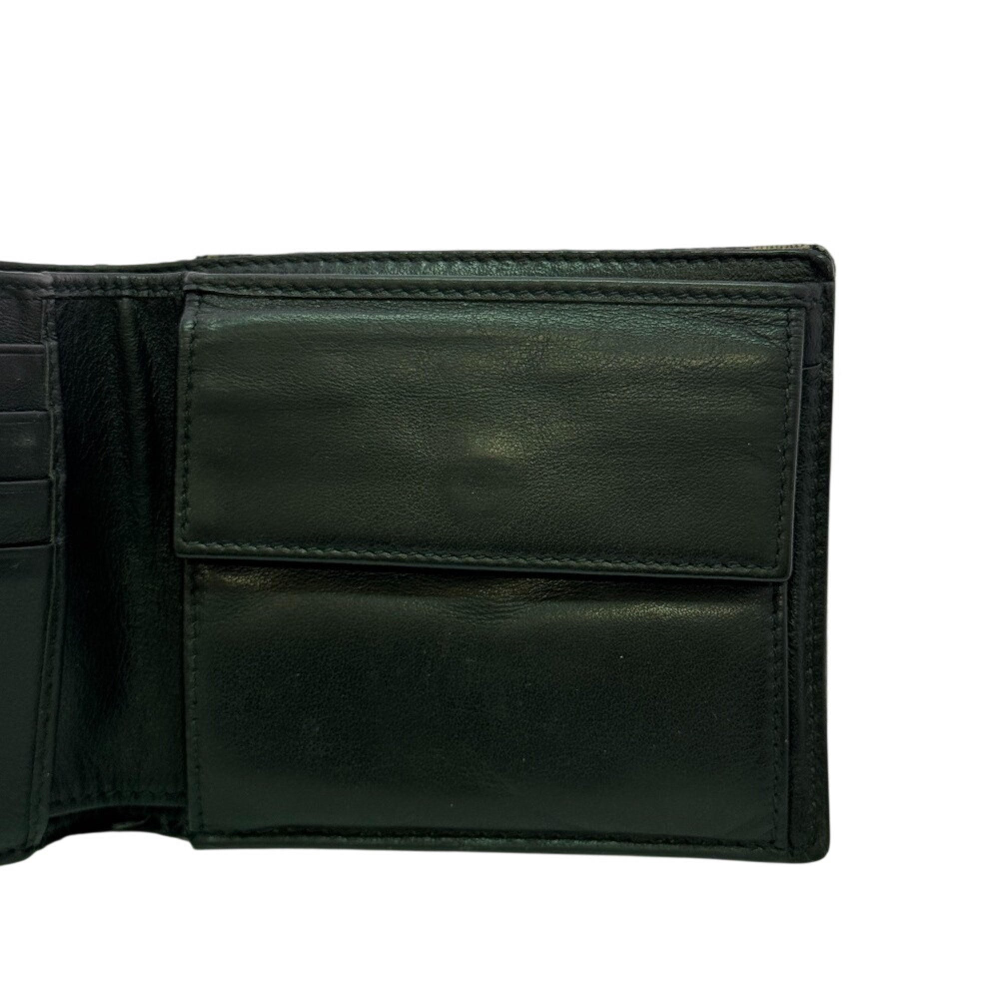 Christian Dior Beige Black Leather Wallet (Bi-Fold) (Pre-Owned)