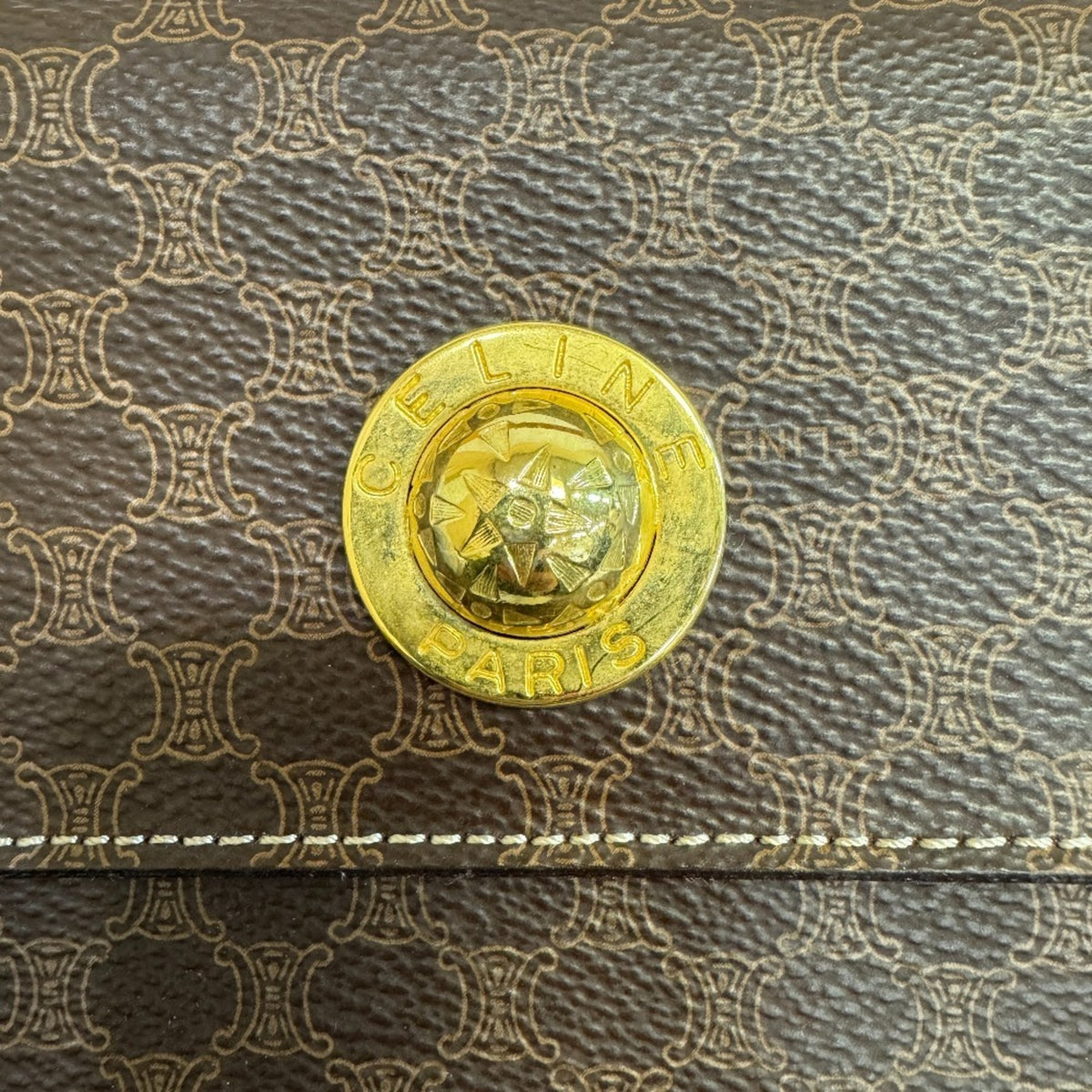 Celine Macadam Brown Leather Handbag (Pre-Owned)