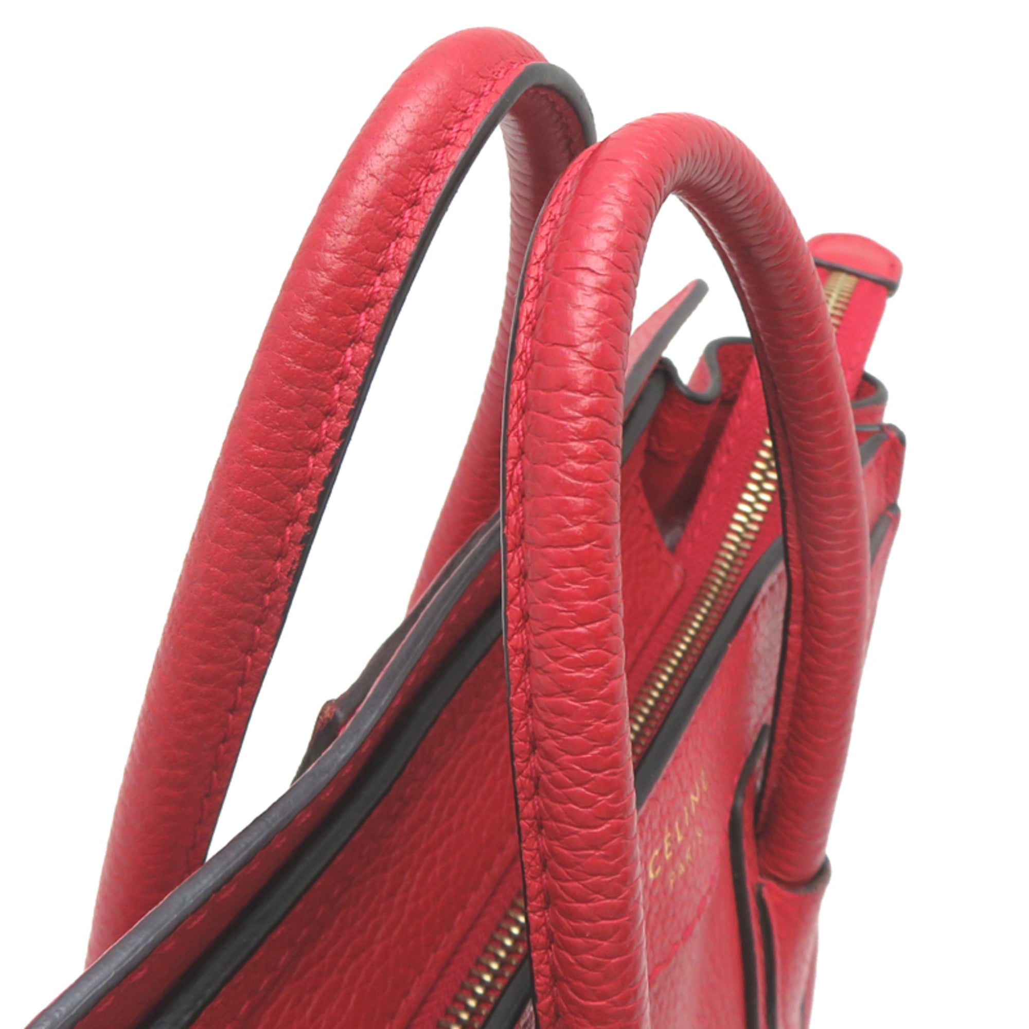 Celine Red Color Leather Handbag (Pre-Owned)