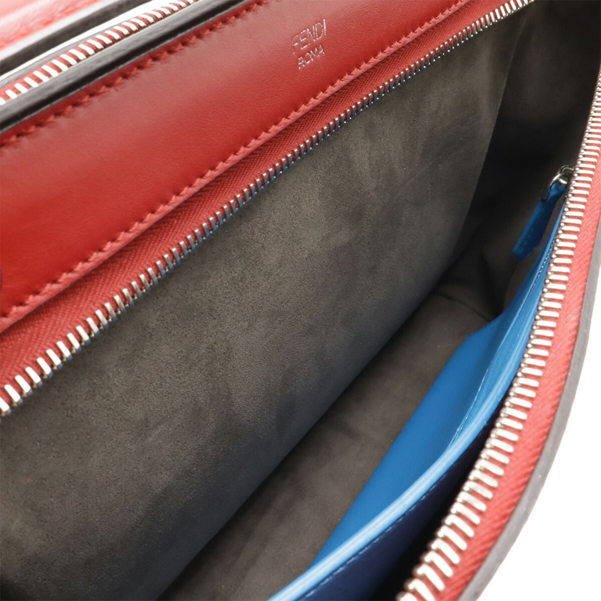 Fendi Red Color Leather Handbag Shoulder Bag (Pre-Owned)