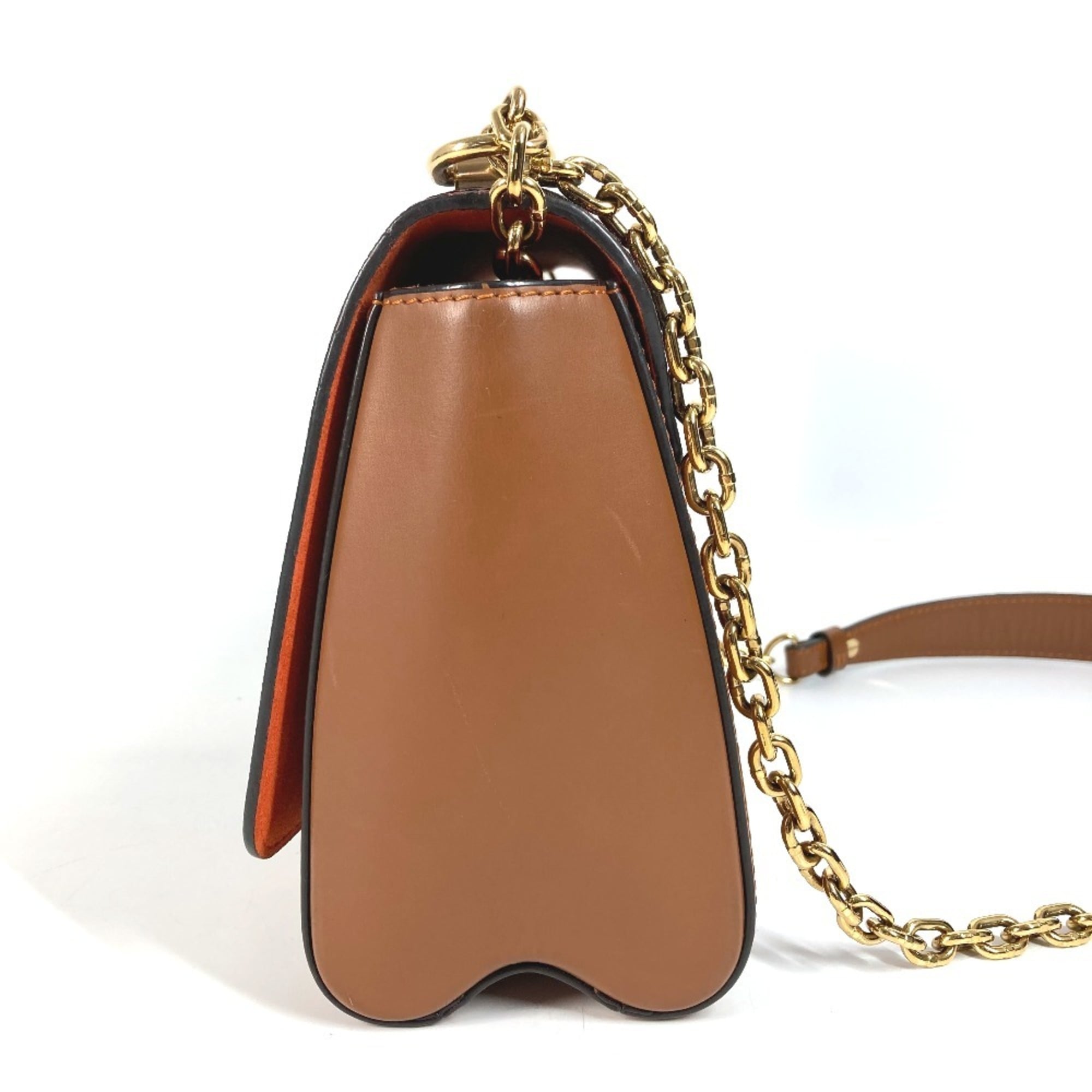 Louis Vuitton Brown Orange Monogram Leather Shoulder Bag (Pre-Owned)