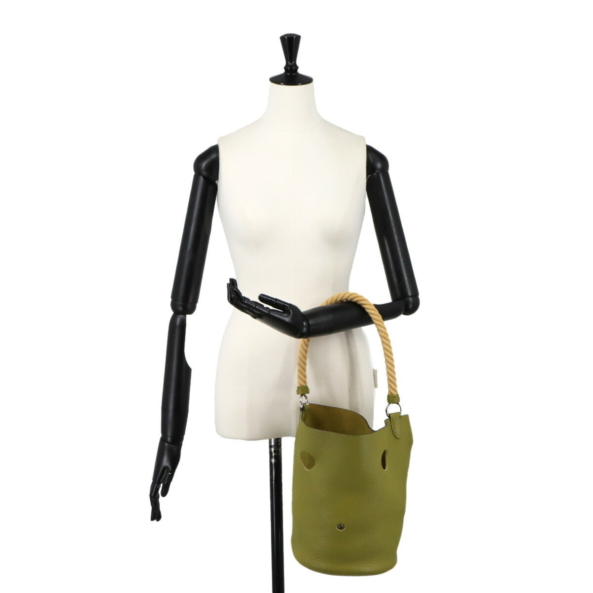 Hermes Green Taurillon Clemence Leather Handbag (Pre-Owned)
